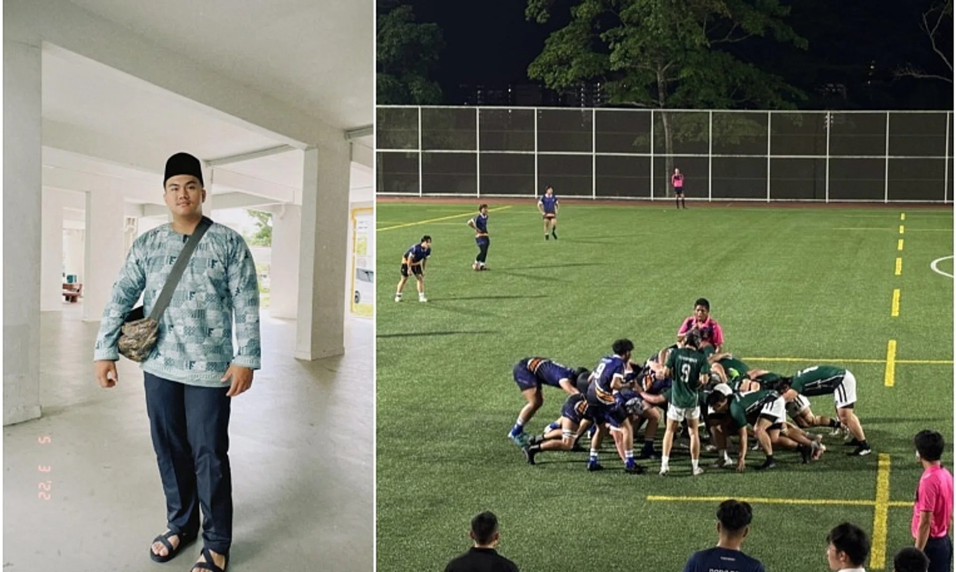 Mr Muhammad Razif Harun's death came as a shock to his rugby teammates from Republic Poly, who learnt of the incident on the morning of their game. 