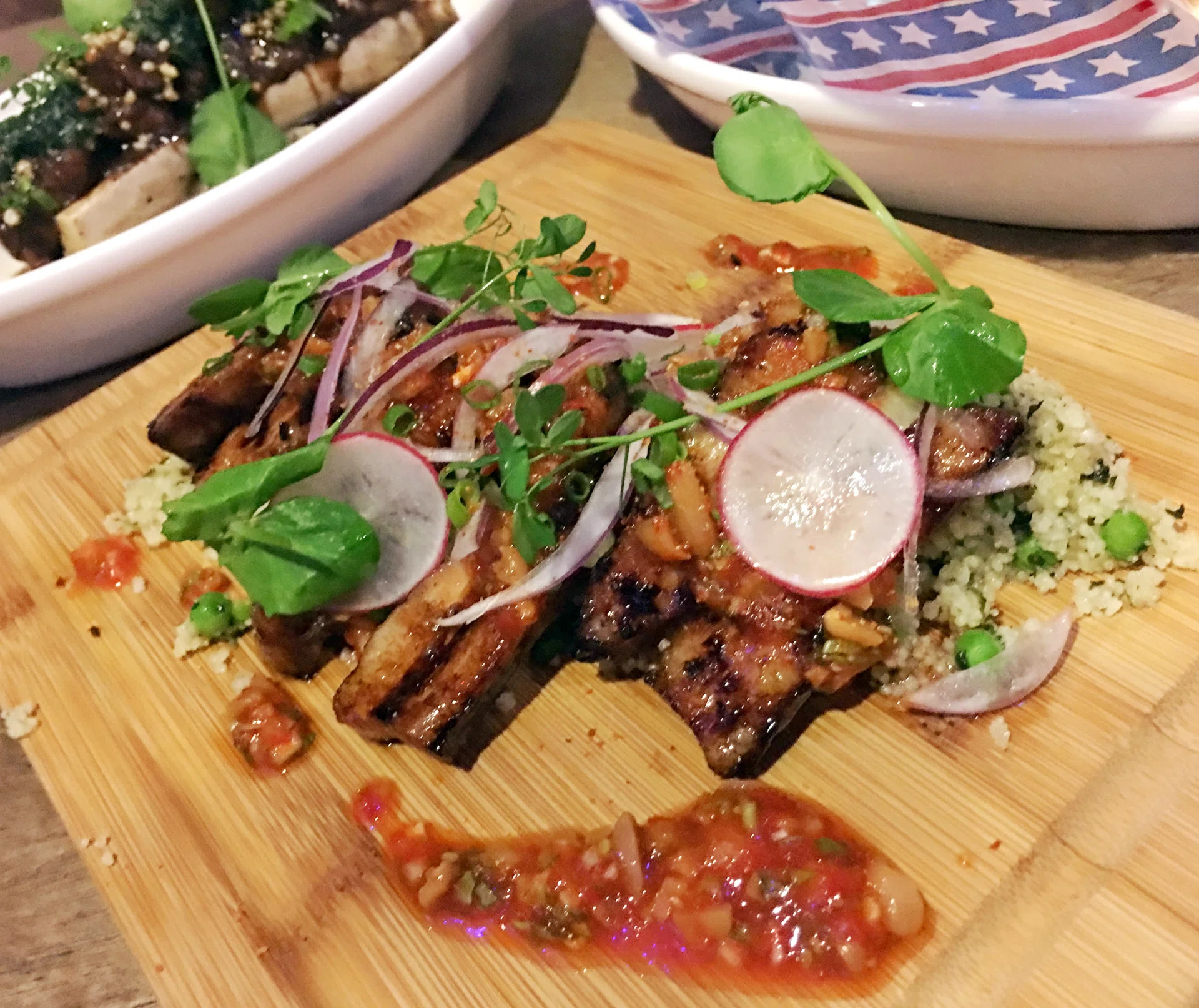 The Grilled Iberico Slices ($16) is jowl cooked for 12 hours, marinated with maple and soya sauce.