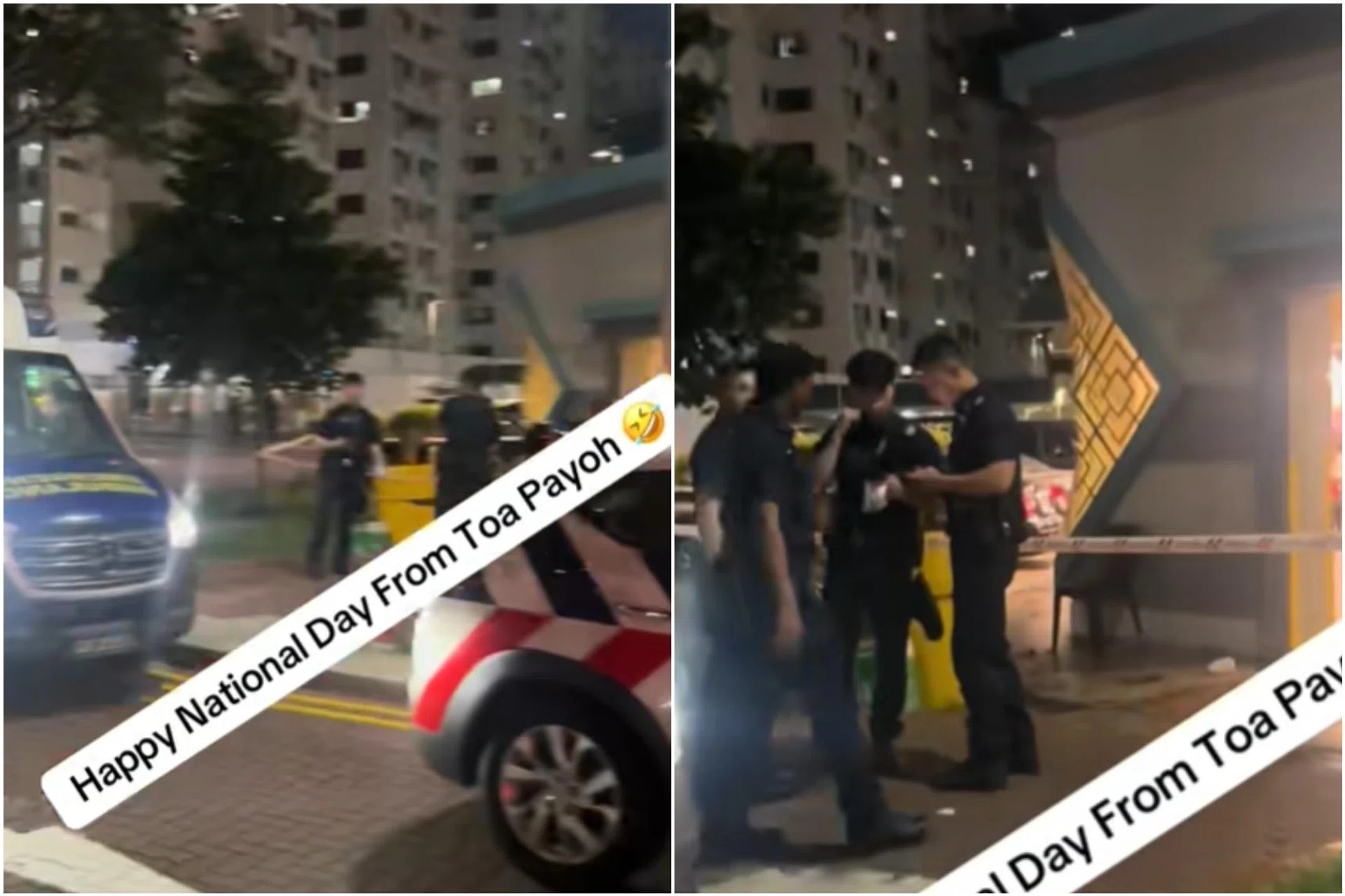 Police attending to the incident at Toa Payoh Lorong 1 on Aug 9.