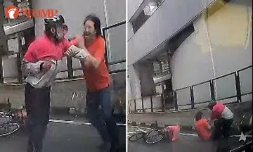 Delivery rider repeatedly punches driver during tussle