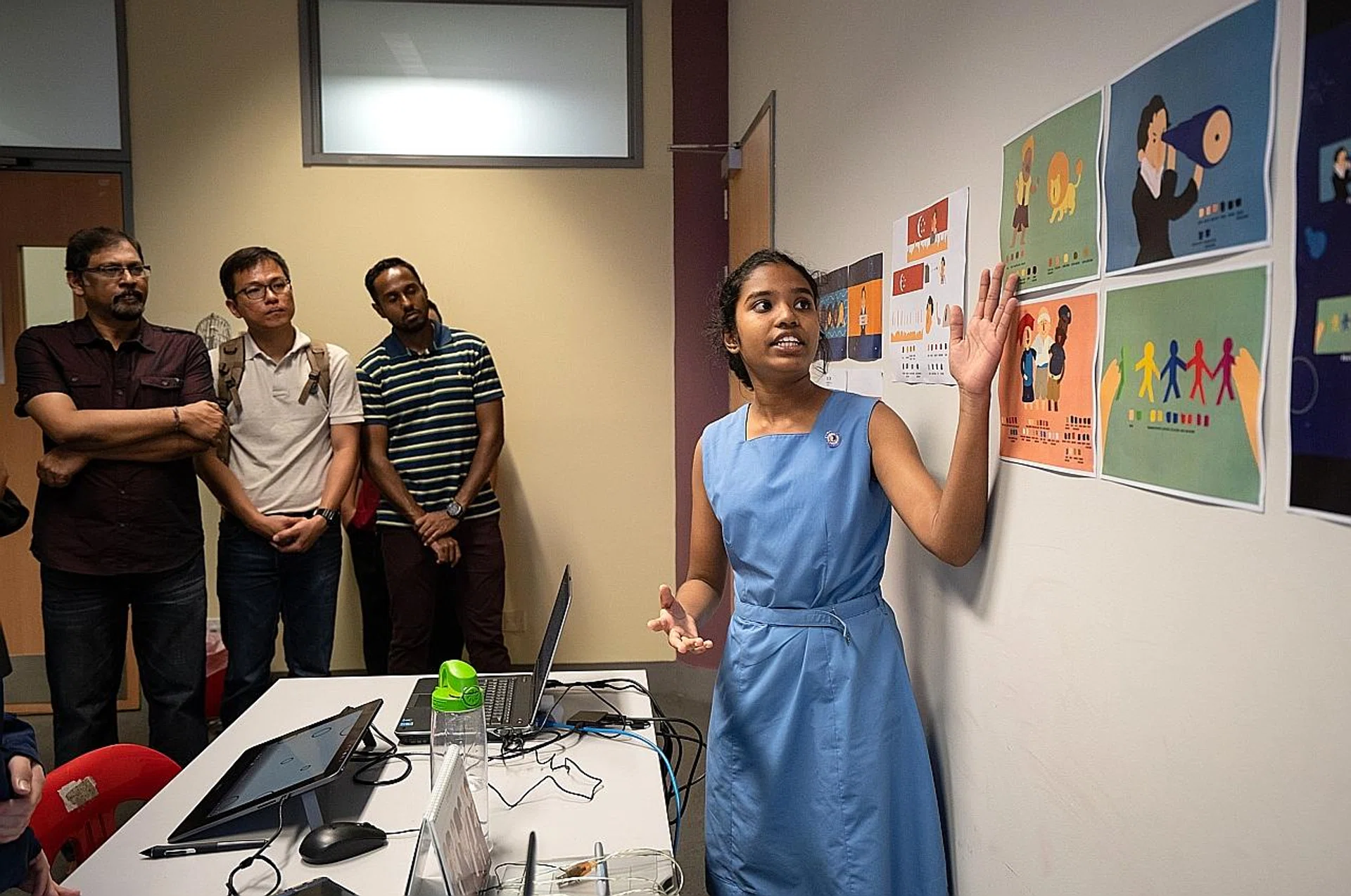 Arya Lakshmi Ravichandran showcasing her team storyboard. 