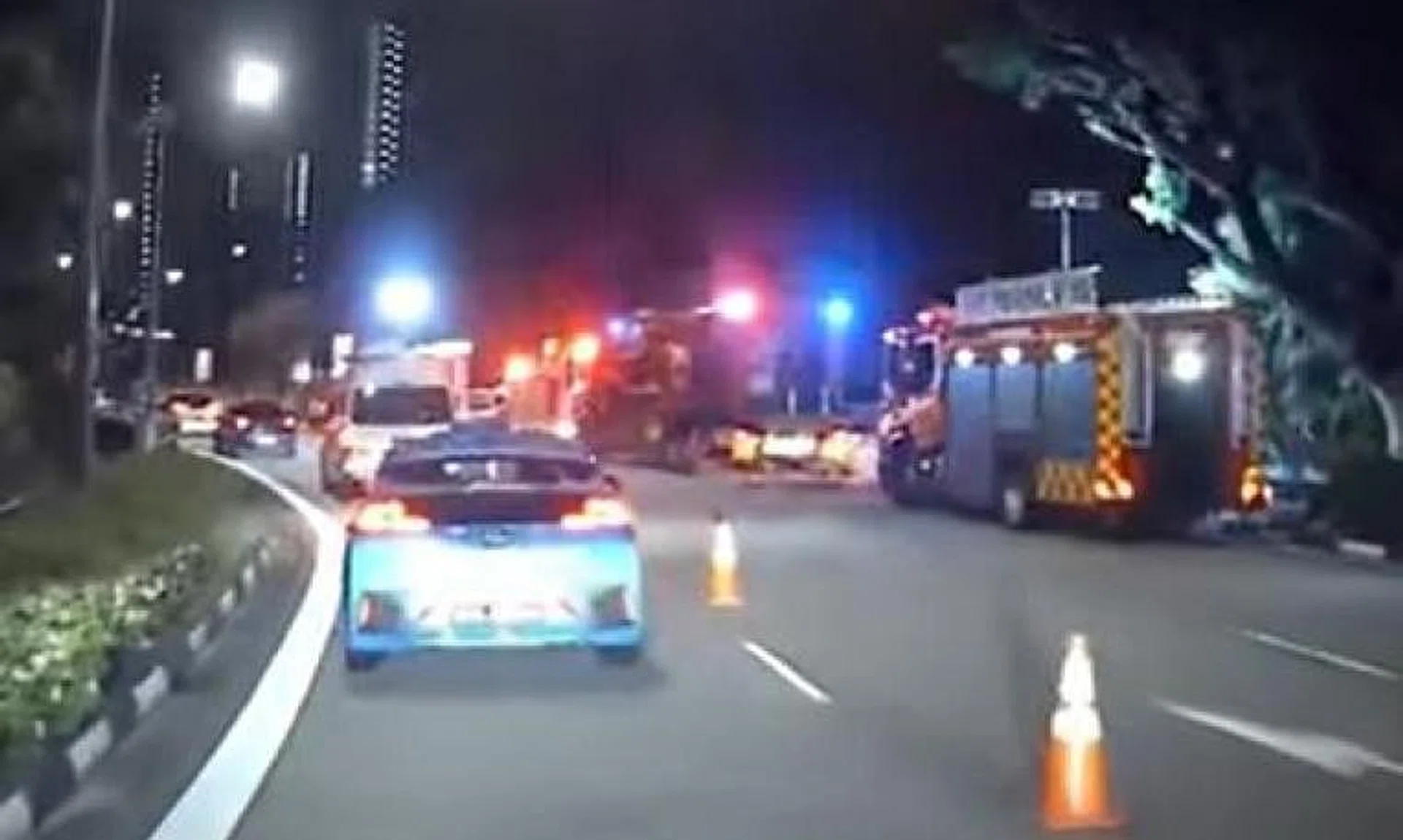 The police said they were alerted to an accident involving a car at 4.53am on Monday.