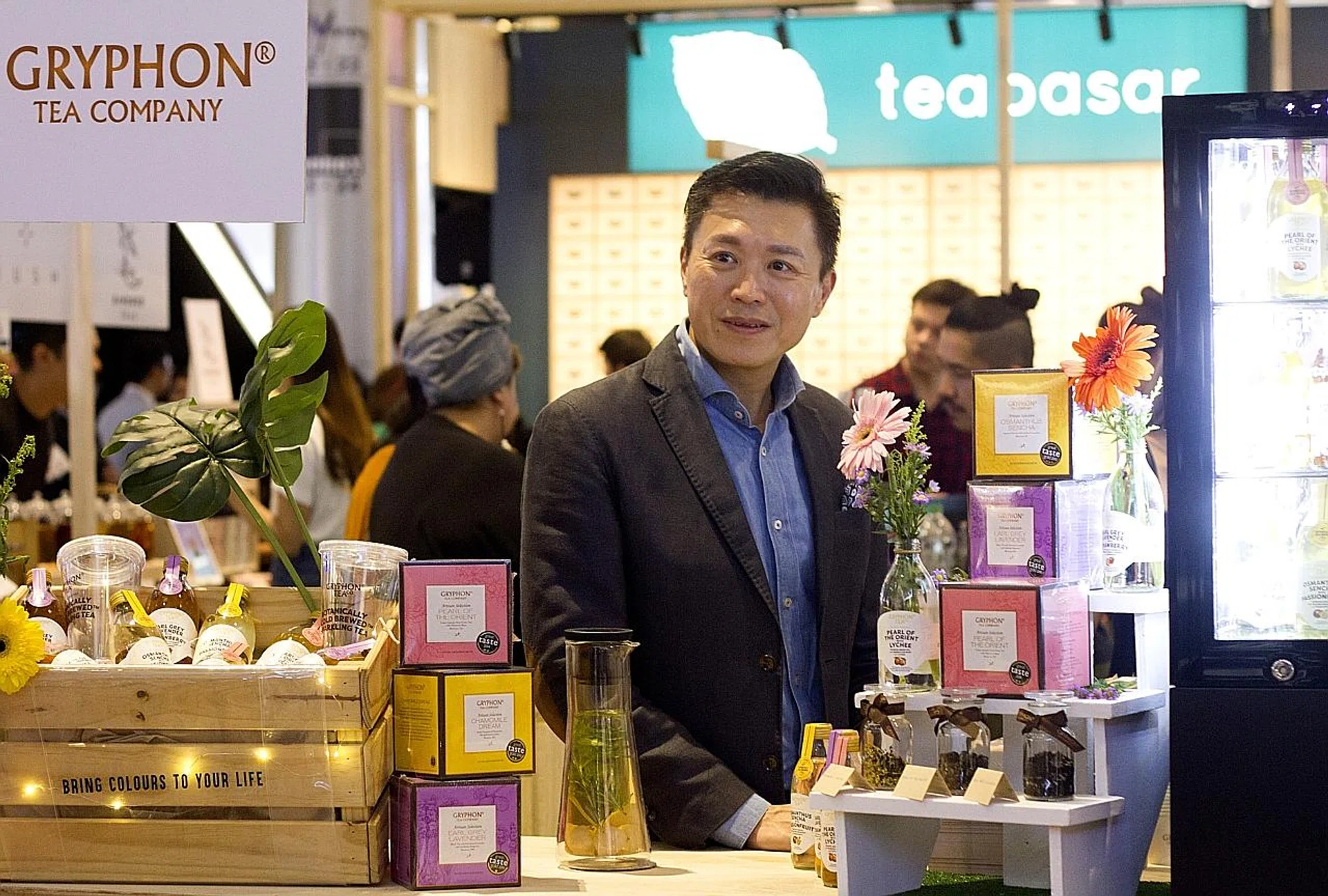 Gryphon Tea founder Lim Tian Wee at the Singapore Tea Festival. 