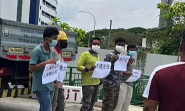 9 foreign workers block entrance at Ang Mo Kio building, allegedly owed wages
