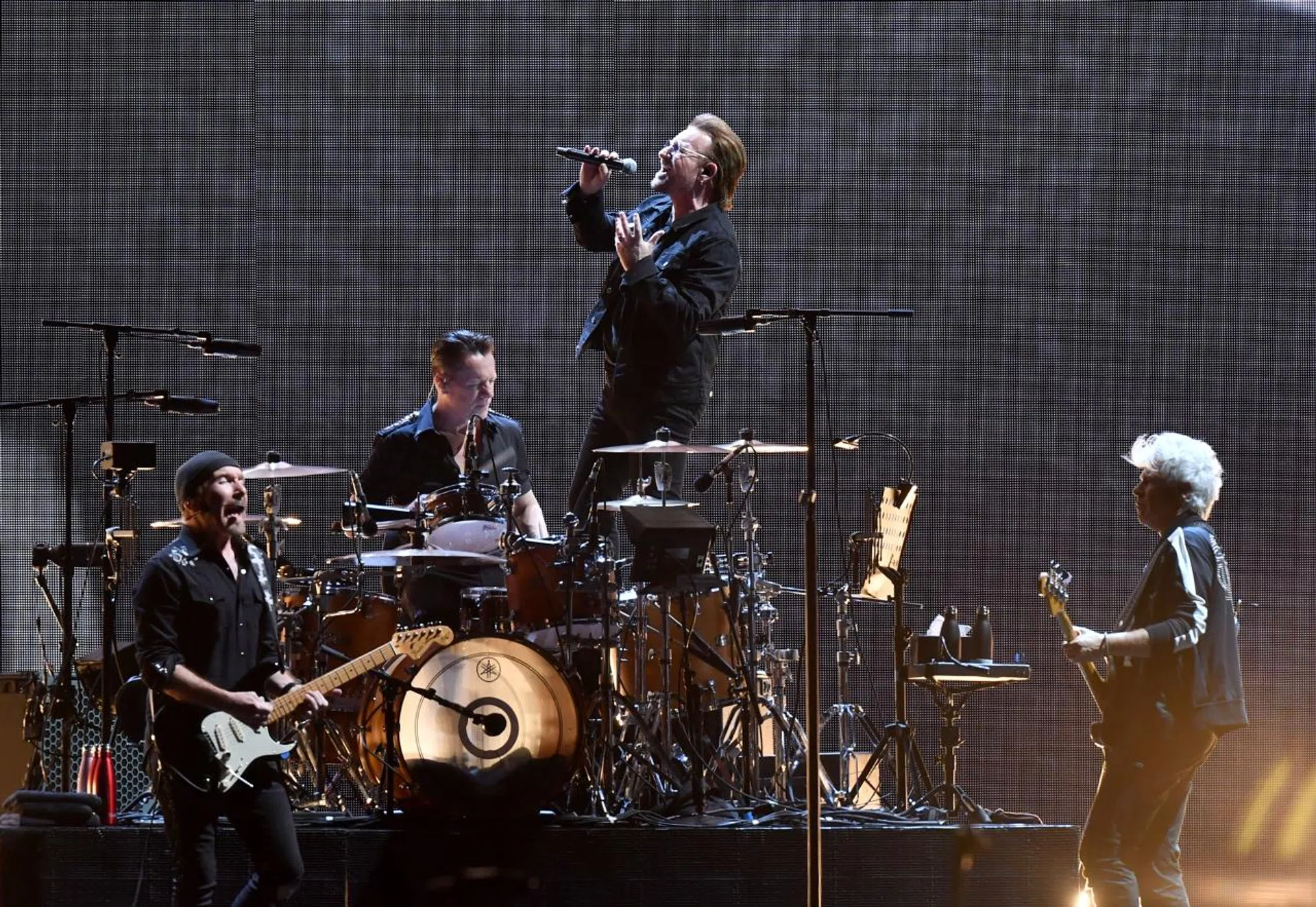 Irish rock band U2 during their recent Joshua Tree Tour stop at the Adelaide Oval in Australia. They will be performing at the National Stadium on Saturday and Sunday.