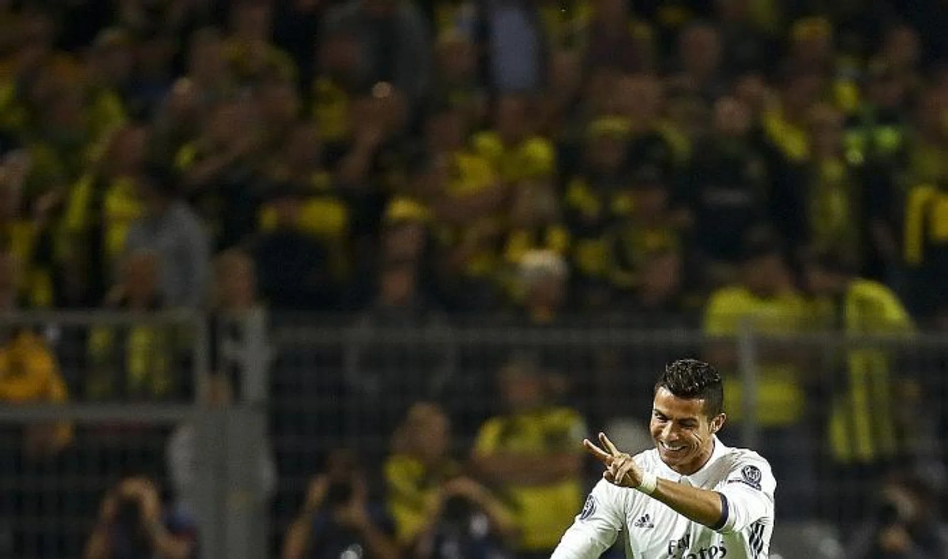 VICTORY JIG: Real Madrid forward Cristiano Ronaldo's (above) goal against Borussia Dortmund that calls for a celebration.