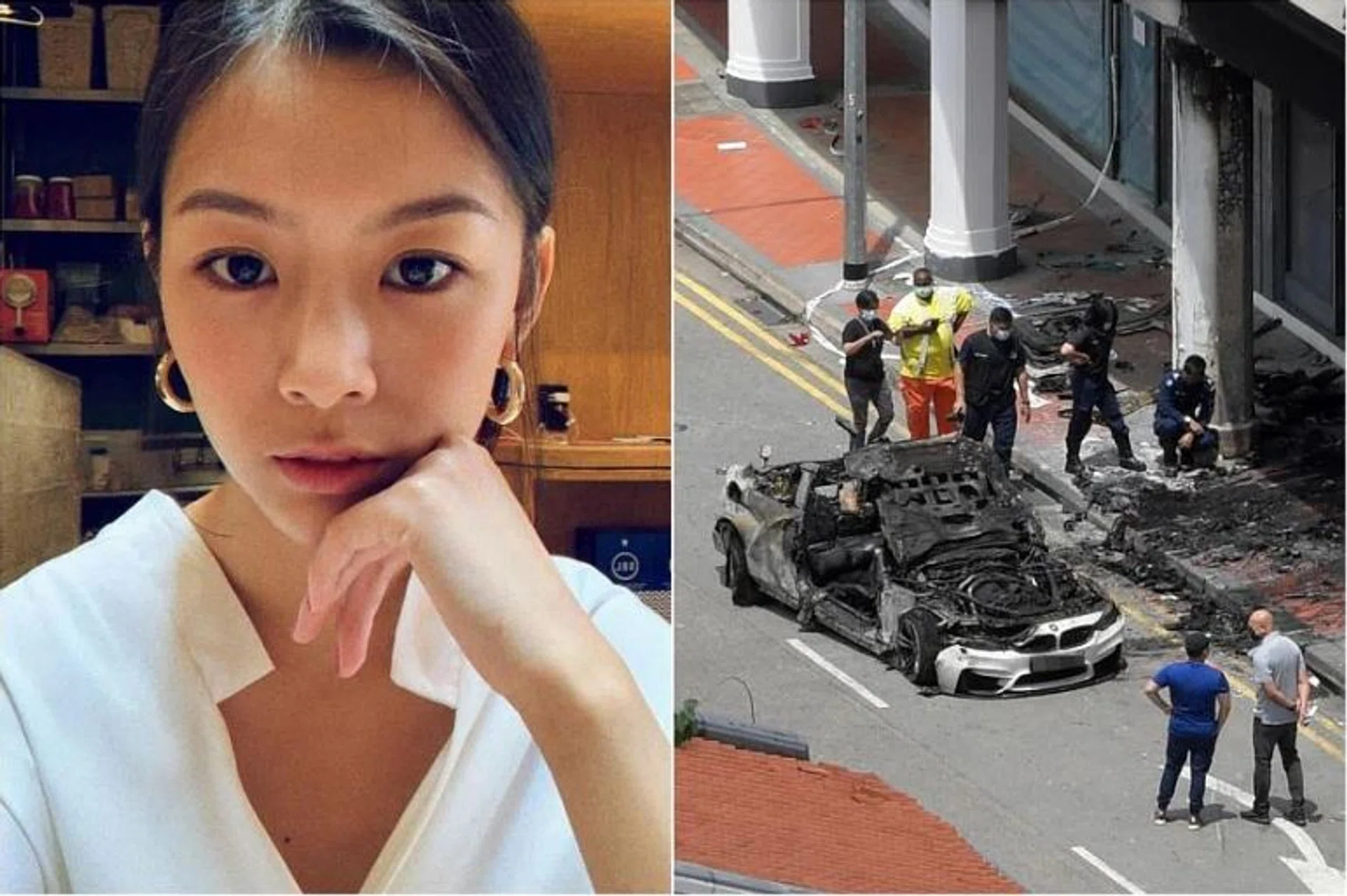 Ms Raybe Oh has again become the target of online vitriol after the coroner’s inquiry on June 9, 2022, into the accident. PHOTOS: RAYBEOHHHH / INSTAGRAM, ST FILE