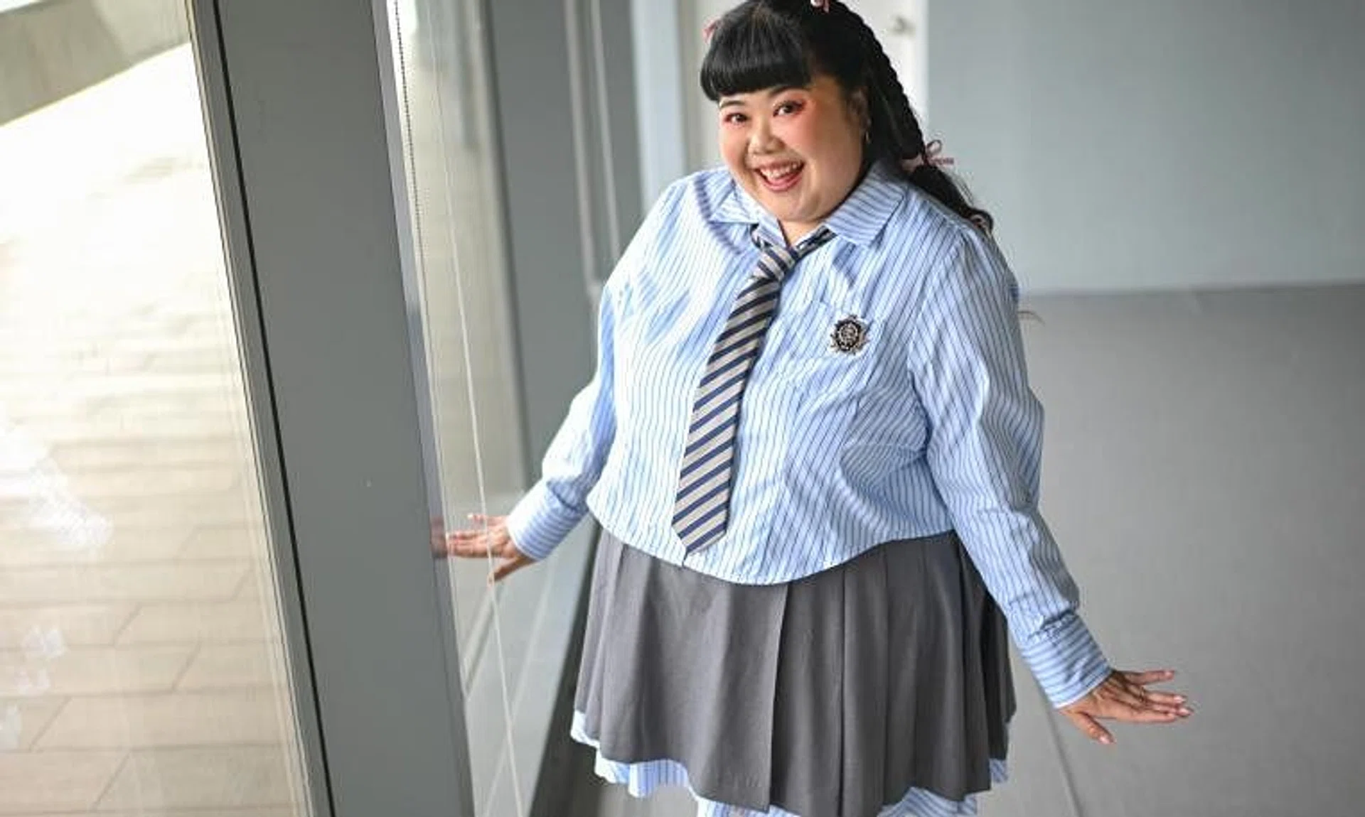 Singaporean comedienne, host and actress Xixi Lim on the set of The Blockbusters at Legacy Dance Studio in Marina Square.