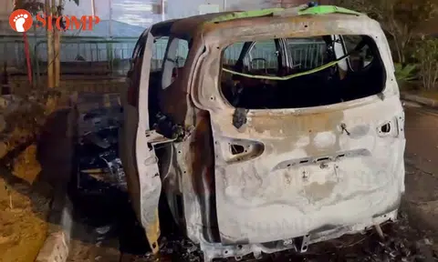 Family narrowly escapes before car 'explodes', catches fire in Sembawang