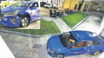 Cabby arrested for drink driving after vehicle ends up at foot of Teck Whye block