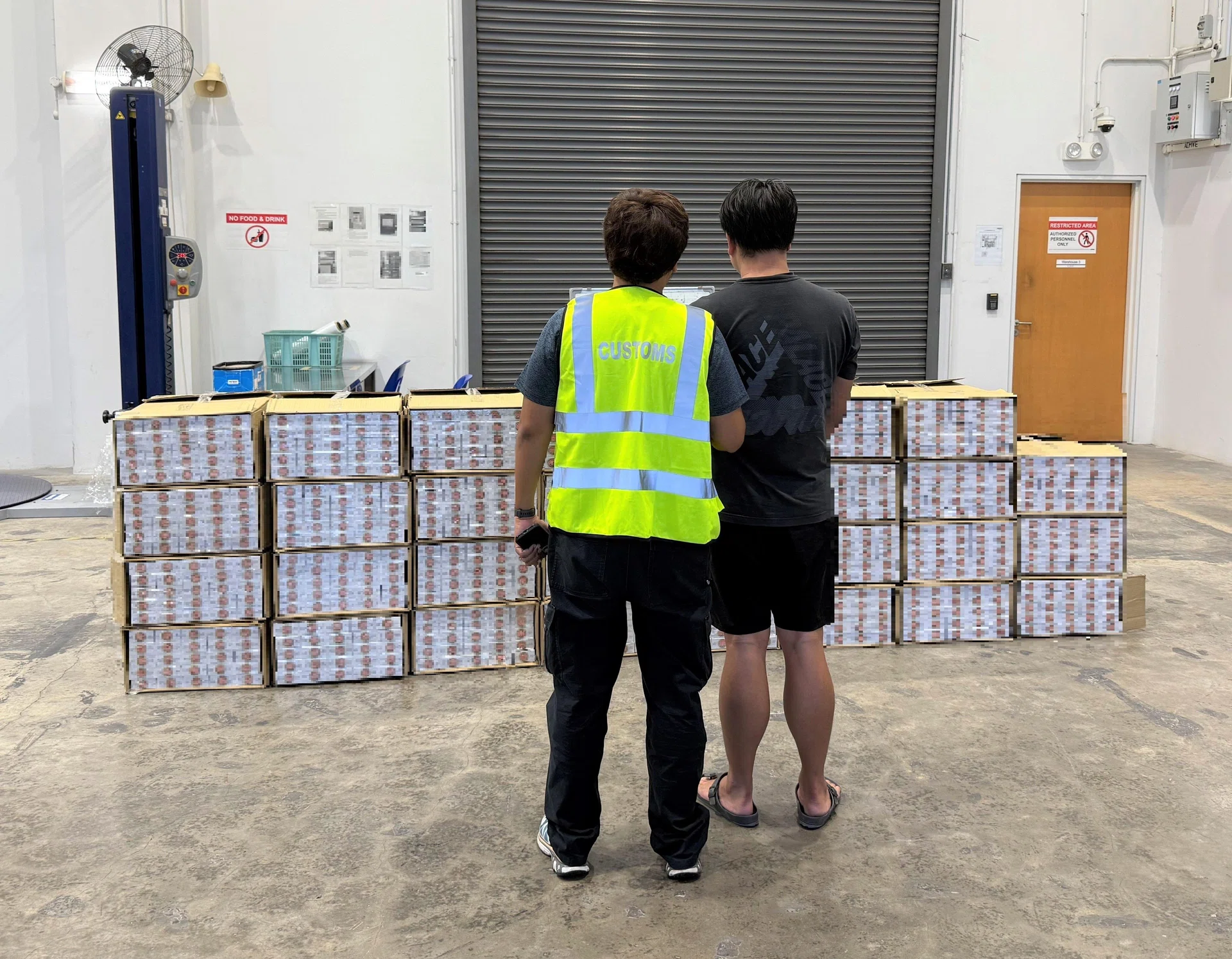 The duty-unpaid cigarettes were found in the cargo compartment of a Singapore-registered van.