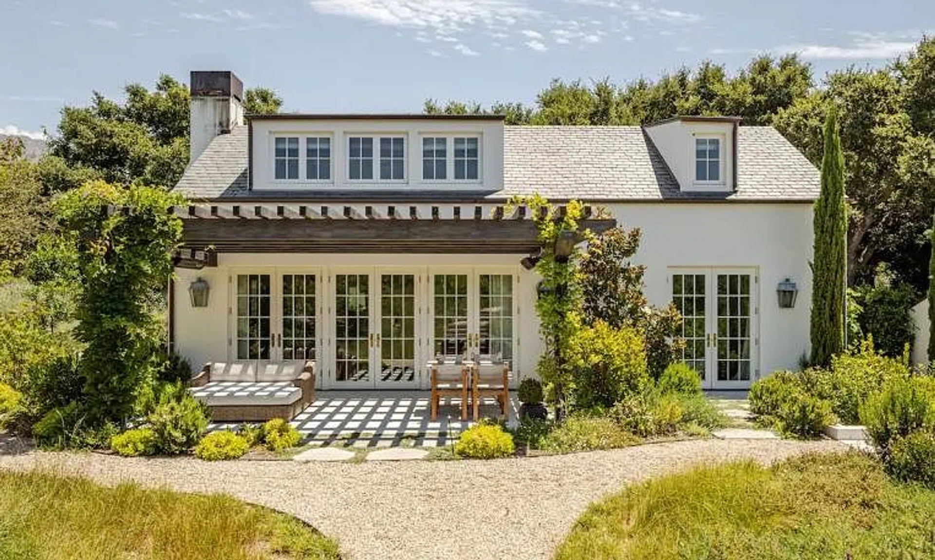 Actress Gwyneth Paltrow's guesthouse at her home in Montecito, California, which she is renting out for one night only.