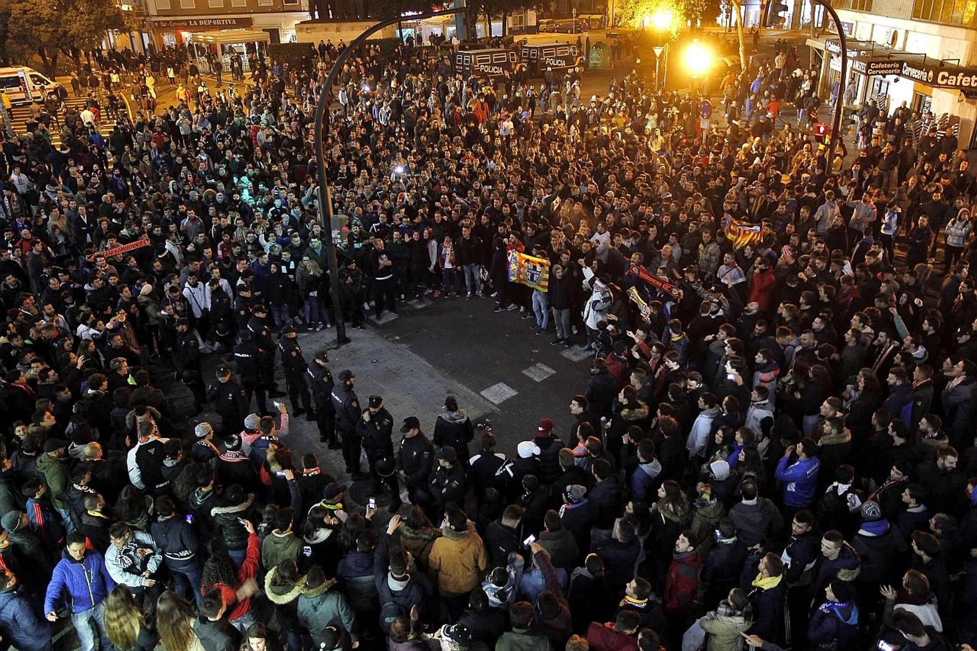 Valencia fans expressing their discontent as the club are on the brink of a Copa Del Rey exit and mired in a relegation battle. 