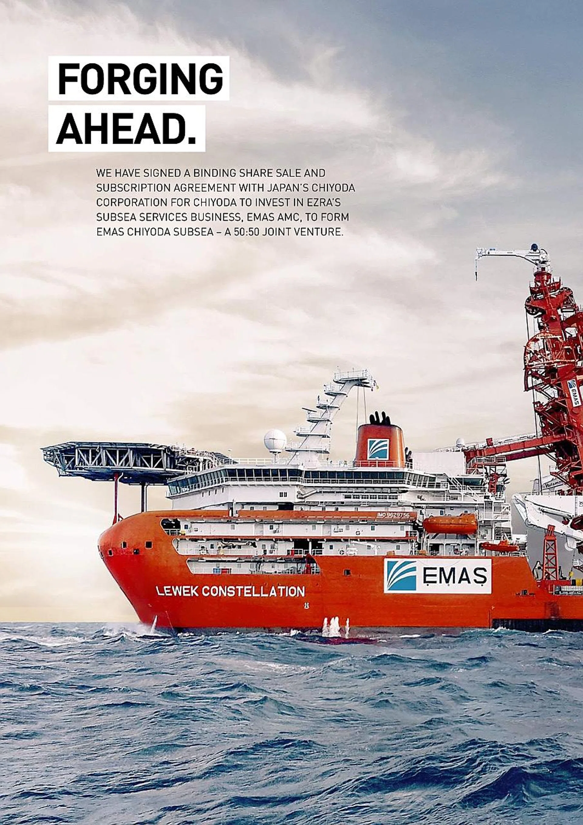 Emas Chiyoda Subsea's main vessel, the Lewek Constellation. 