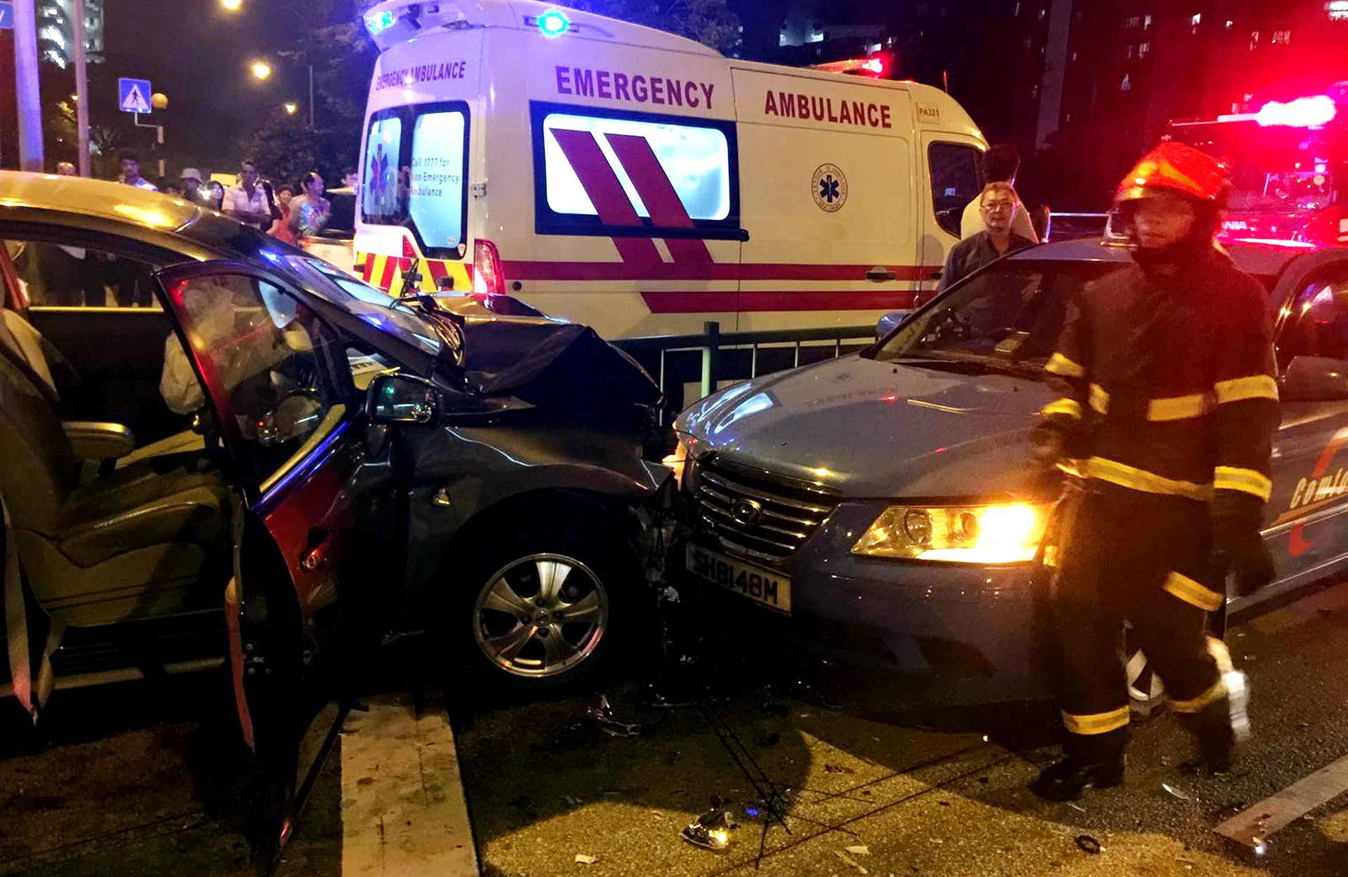 HORRIFIC: Seven vehicles were involved in the accident on Thursday night. Three men were injured and were taken to hospital. One of the men suffered a severed foot. 