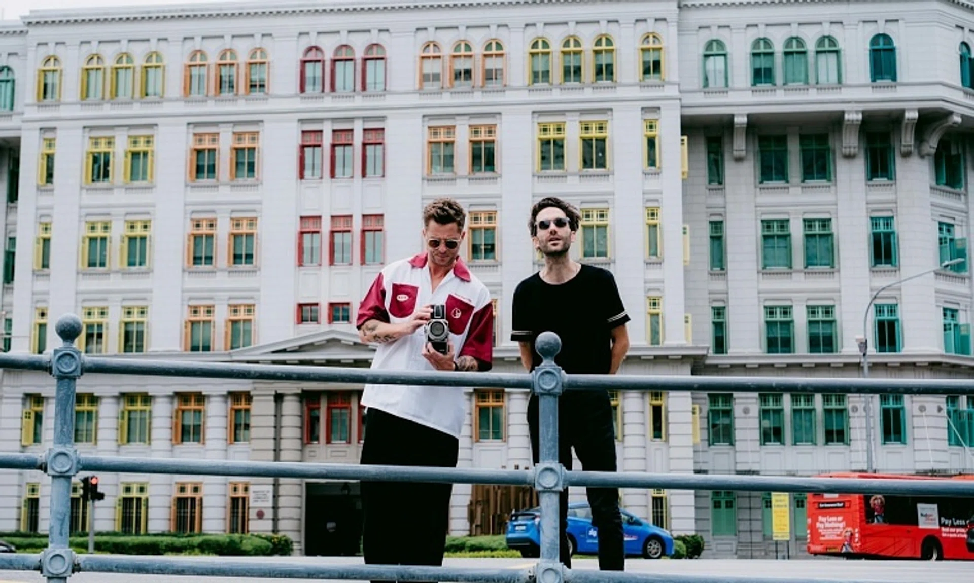 US band OneRepublic's new video features frontman Ryan Tedder and keyboardist Brian Willett at Singapore locations such as the Old Hill Street Police Station.
