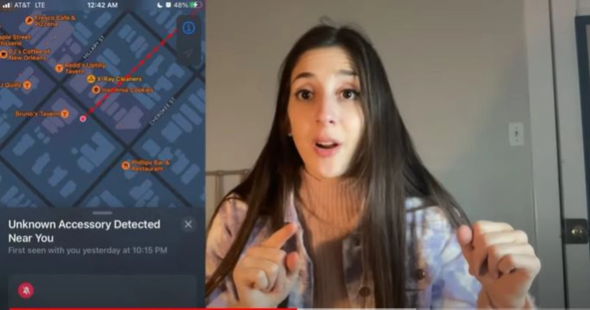 Ms Erika Torres, whose YouTube video about apparently being tracked by an unknown device was shared by The New York Times.