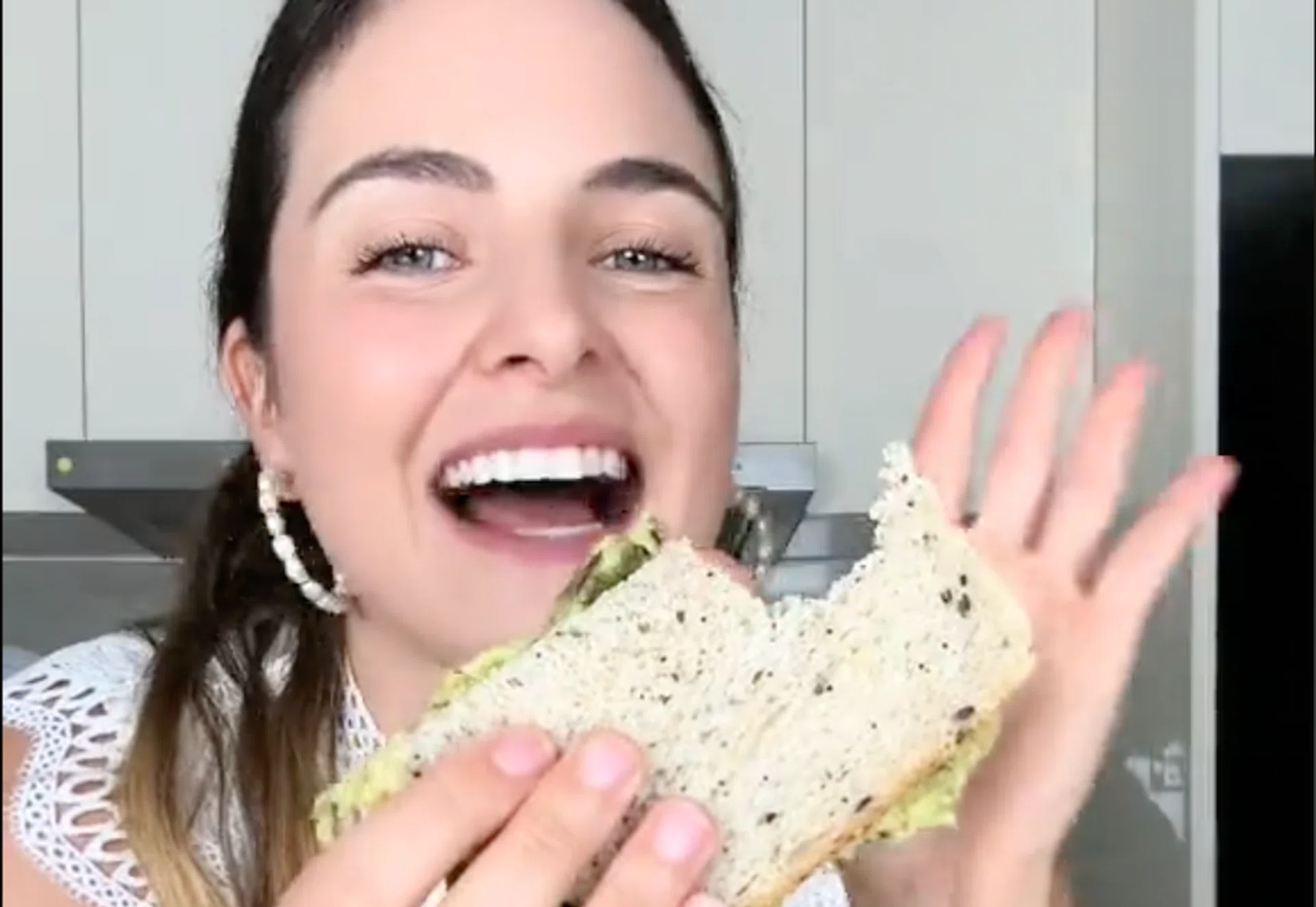 Ms Georgia P with her avocado-petai toast.