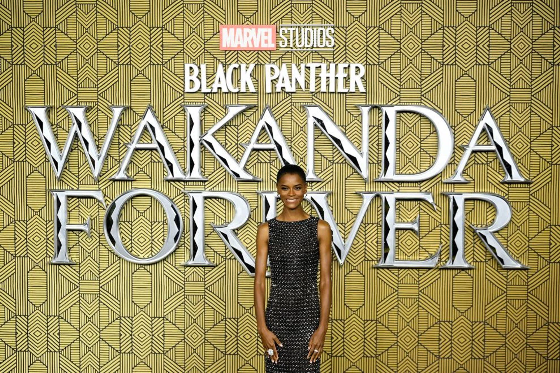 Letitia Wright attends the premiere of Black Panther: Wakanda Forever in London on Nov 3, 2022.