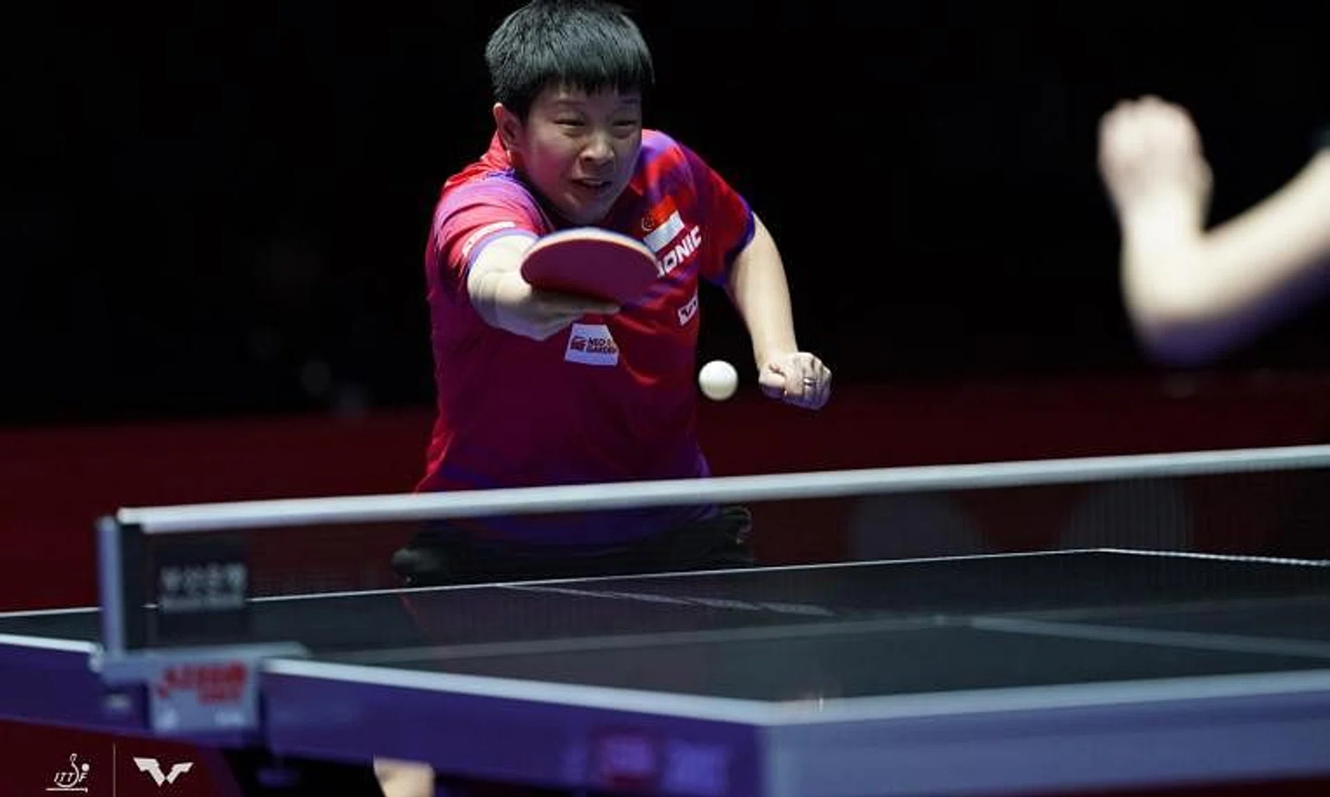 Zeng Jian delivering two valuable points for Singapore in their 3-1 win over Serbia in the World Team Table Tennis Championships group stage.