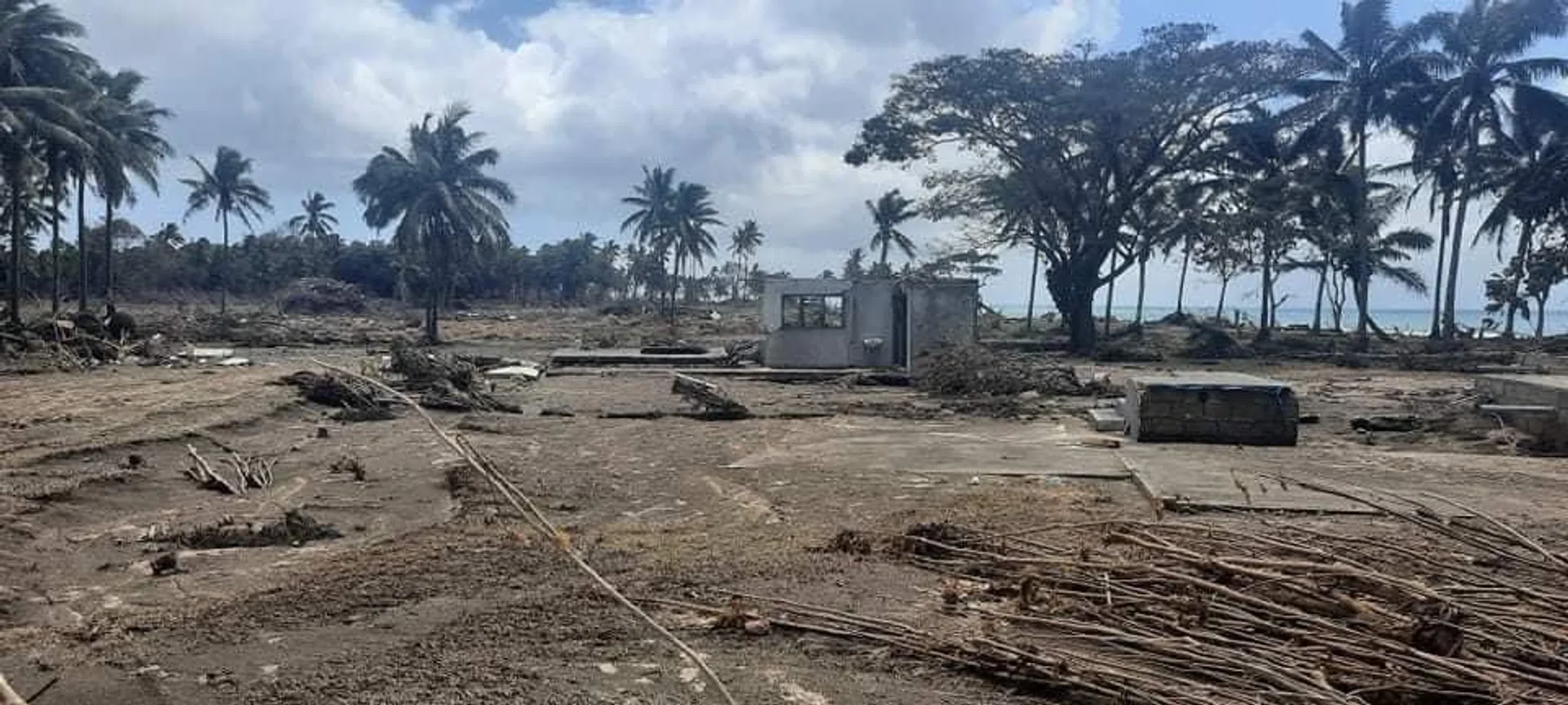One of the images released by Tongan authorities, showing the devastation caused by the tsunami.