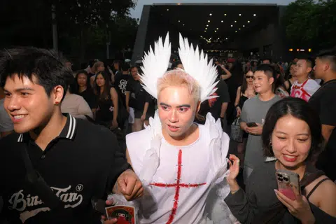 Quang Pham, a 24-year-old copywriter from Vietnam, pictured ahead of the concert on May 18, 2025.