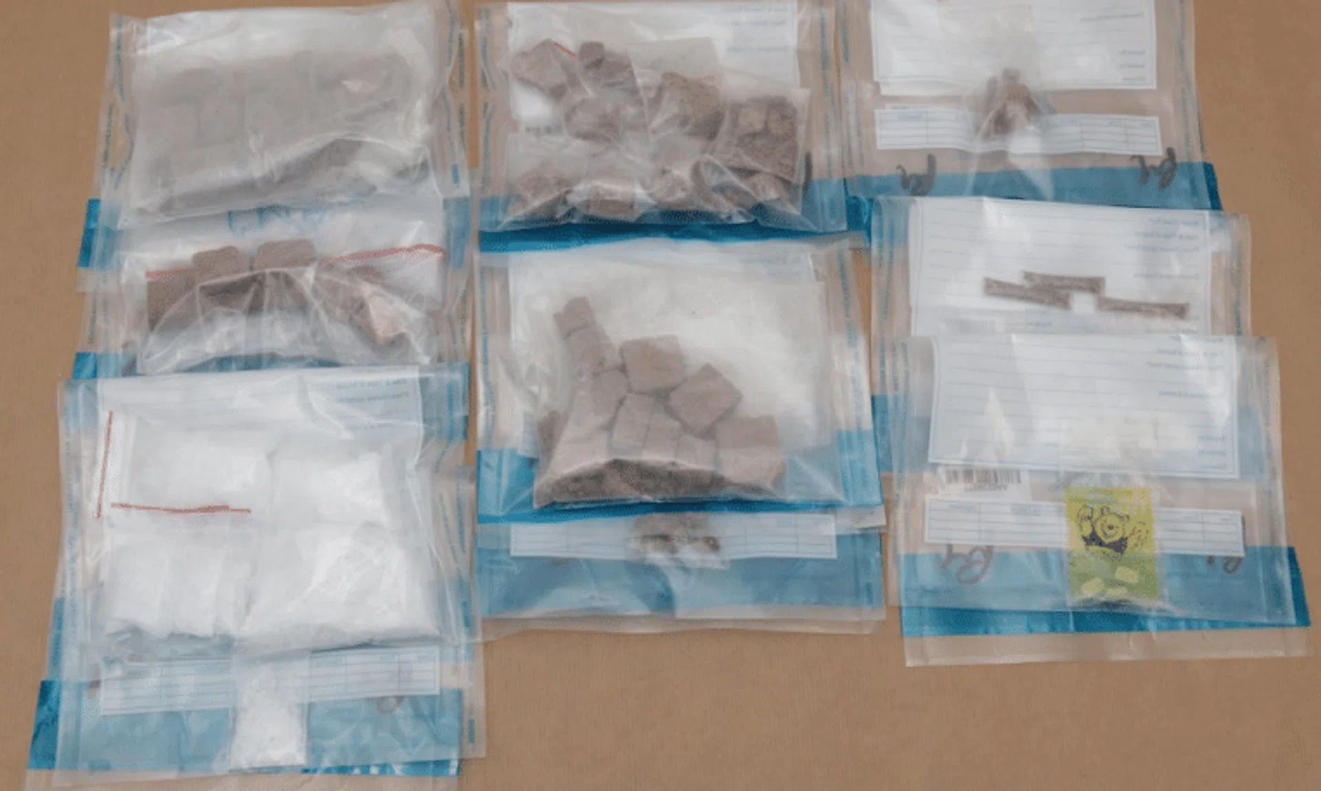 Some of the drugs seized from a CNB operation spanning Bedok to Upper Boon Keng on Sept 11