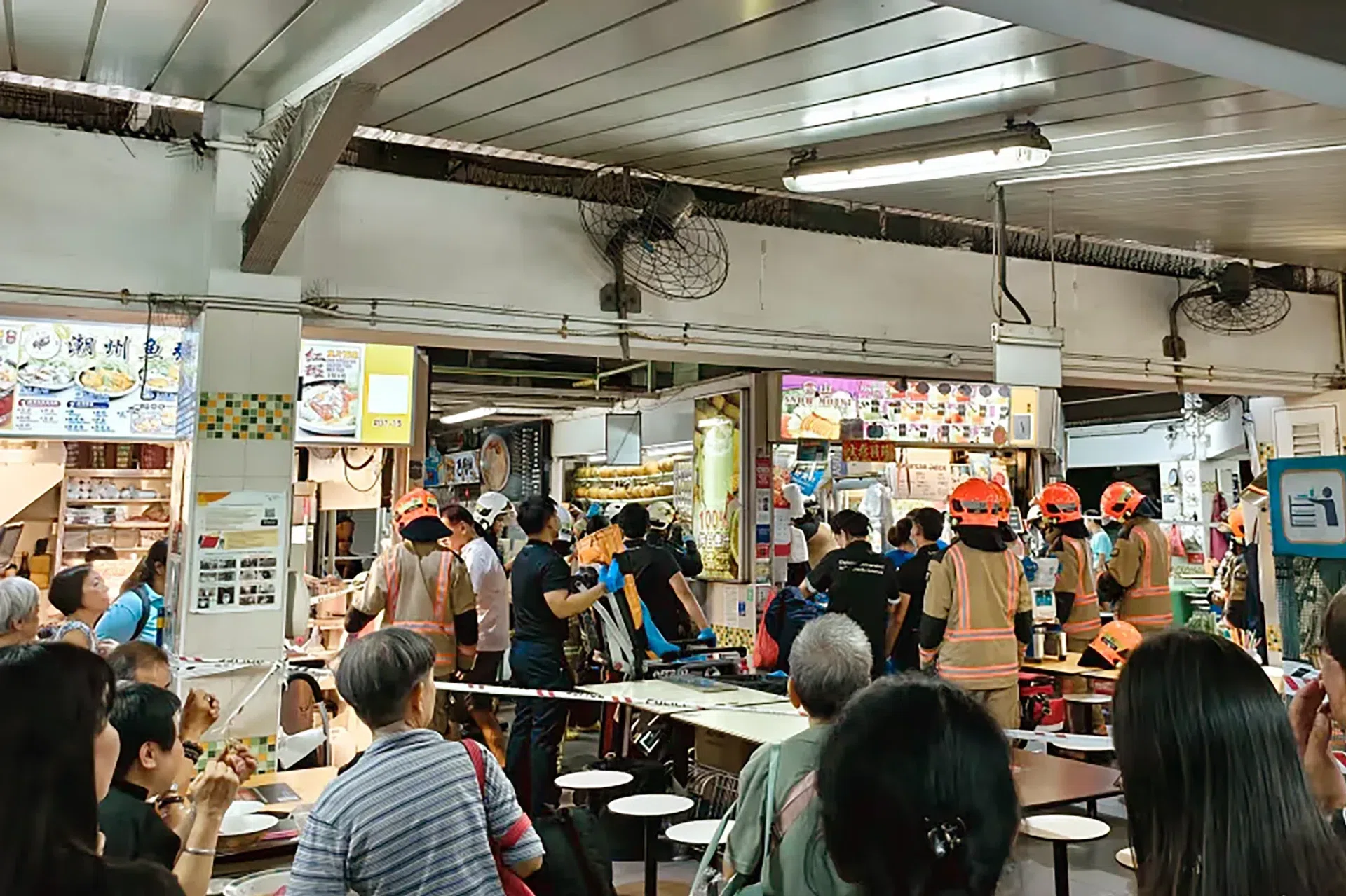 The person’s hand was subsequently released from the juicer and the person was taken to National University Hospital.