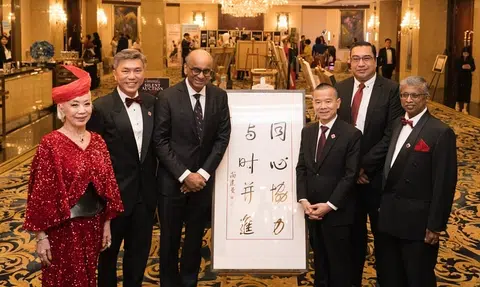 Calligraphy work by President Tharman raises $308k for Red Cross