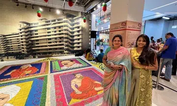 Mother, daughter create rangoli with 26,000 ice-cream sticks