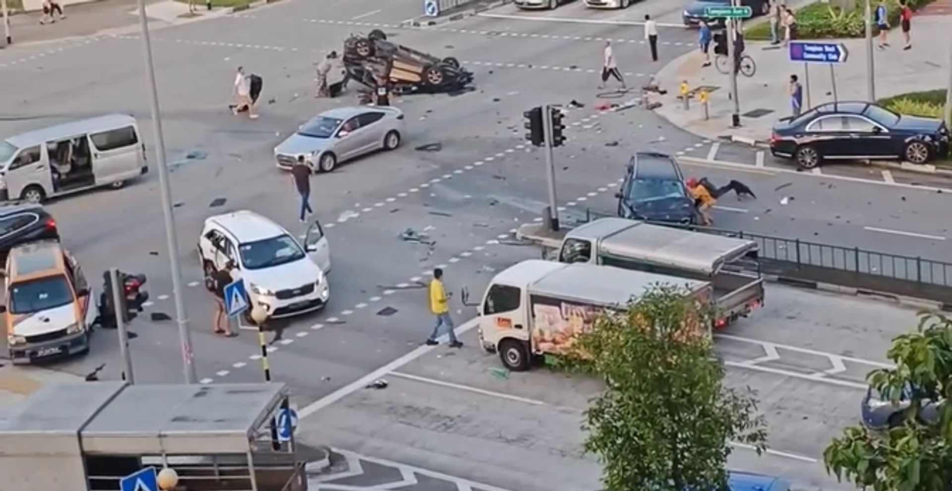 A screengrab from a video posted by a netizen on Facebook.