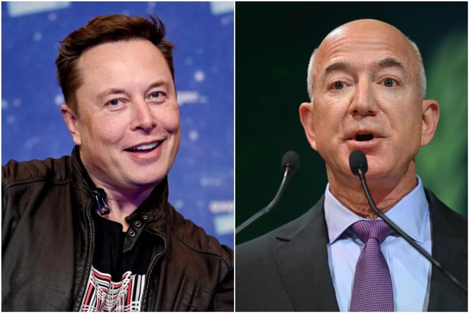 Tesla and SpaceX chief Elon Musk (left) and Amazon's Jeff Bezos are among the world's wealthiest men.
