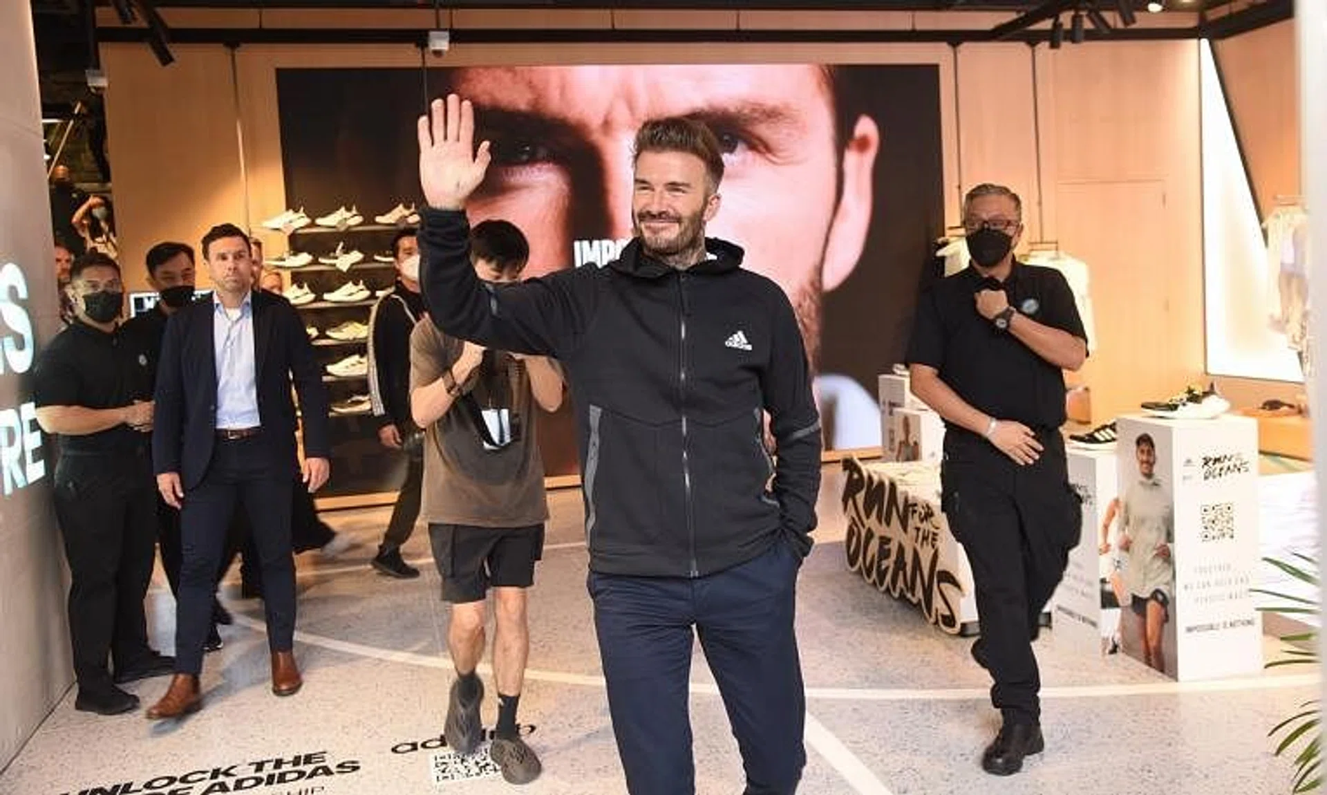 David Beckham was in town on June 17 to attend an Adidas talk show titled "We got this 2.0" at its Orchard Brand Centre.