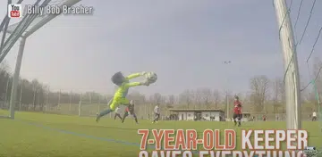 New German goalkeeping sensation is... a seven-year-old kid