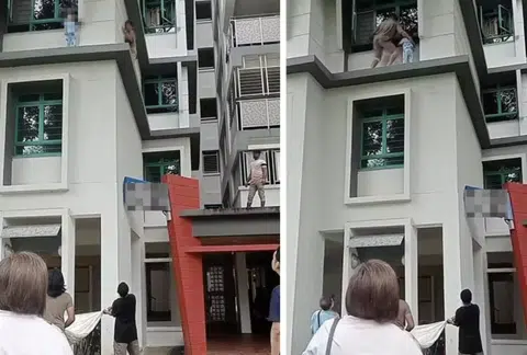 Child seen standing on 3rd-storey ledge in Canberra
