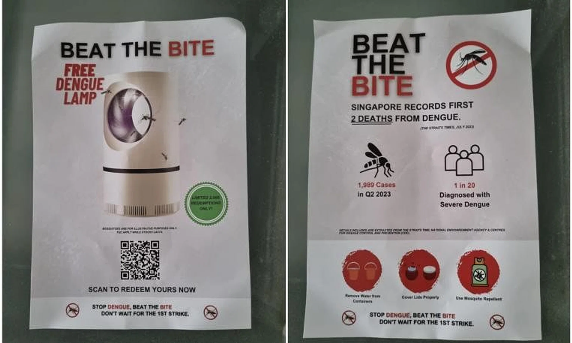 The flyer had obvious spelling errors in the text, and residents who scanned the QR code had to enter personal details in a website.