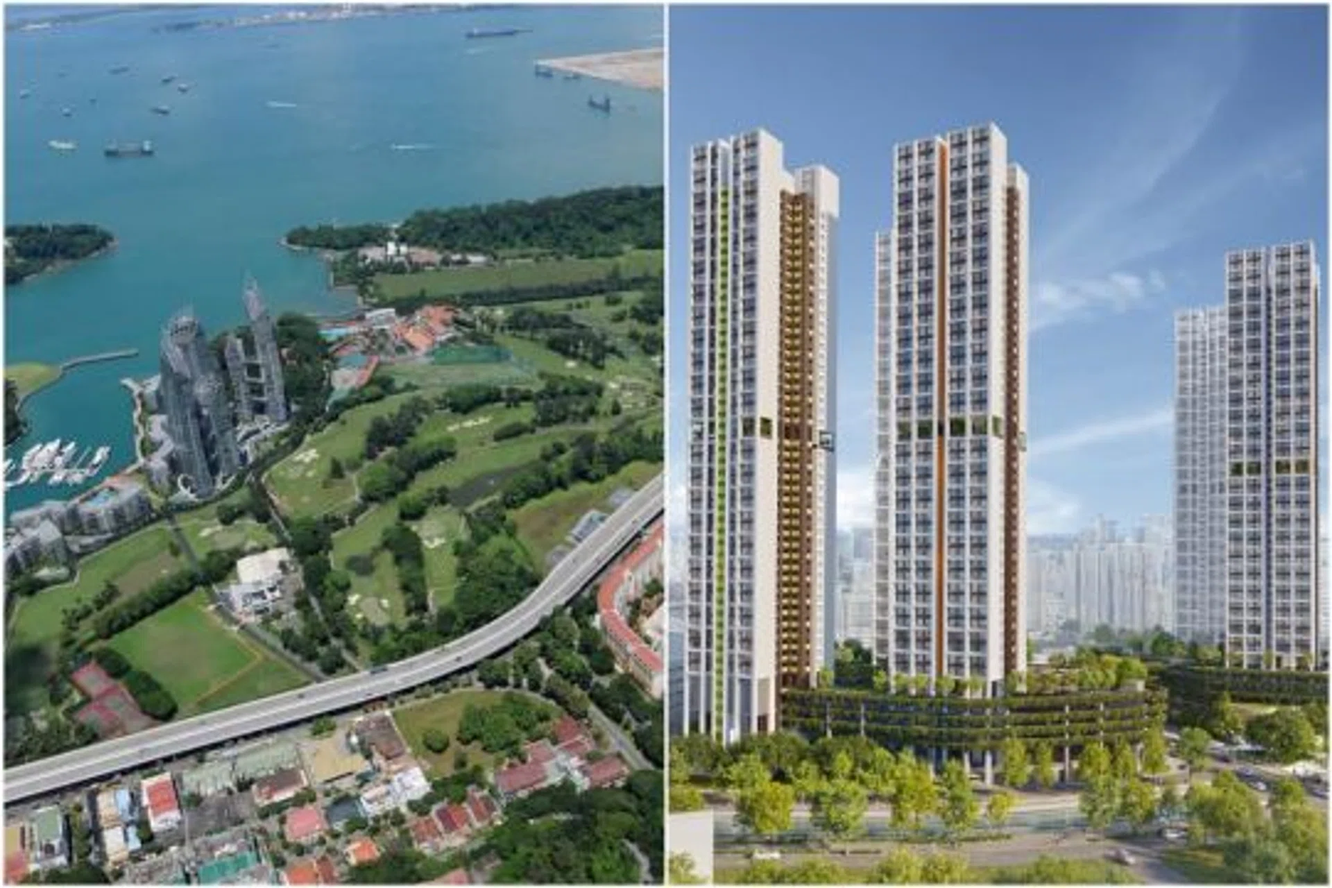 The Great Southern Waterfront (left) and the Rochor BTO project. The PLH model is aimed at keeping future HDB flats in prime, central locations affordable and inclusive.