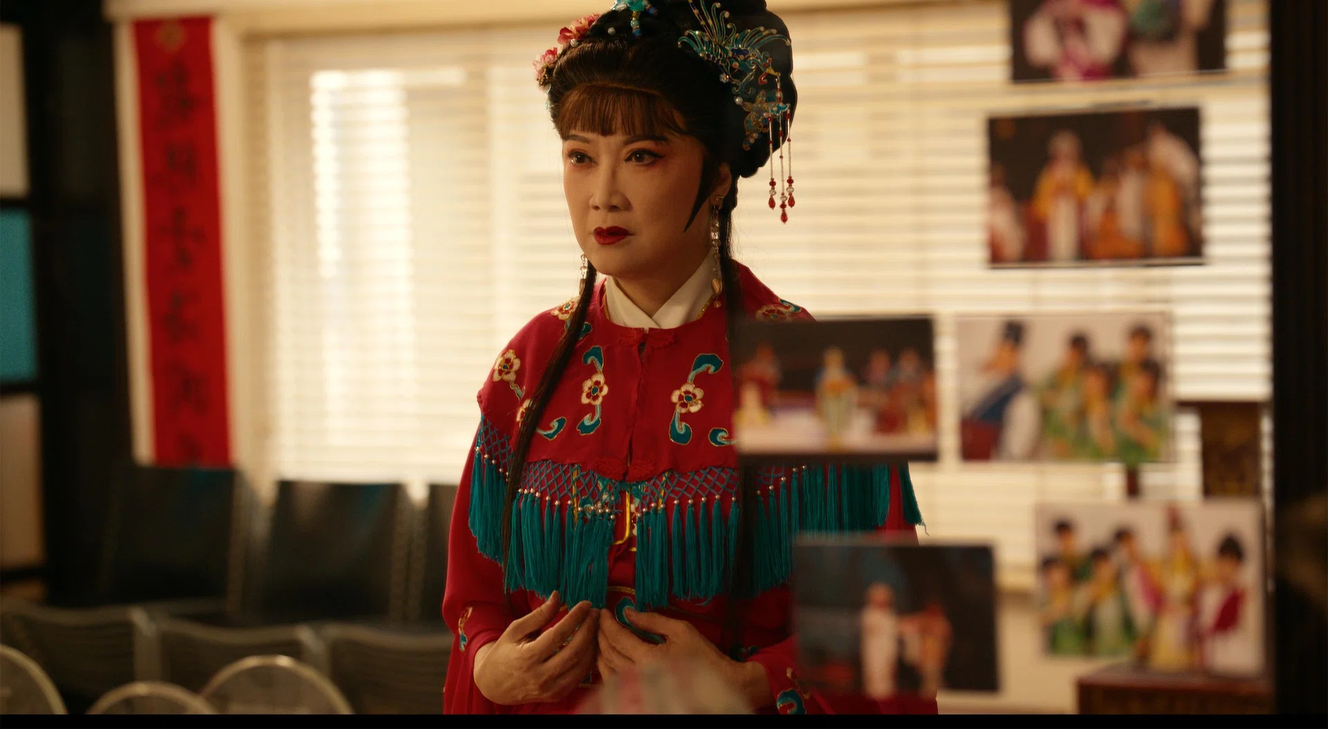 Actress Hong Huifang in the short film Meet Me At The Pavilion, part of Kopitiam Days, an SG60 anthology film.