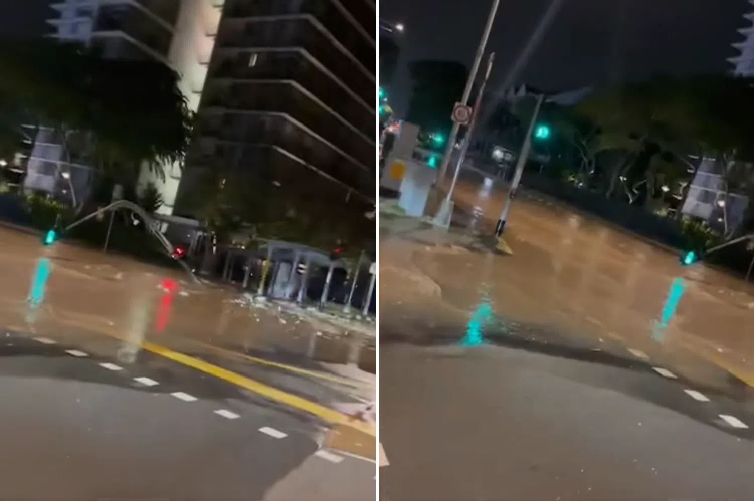 Pipe leak at Kembangan damages traffic light, investigations underway