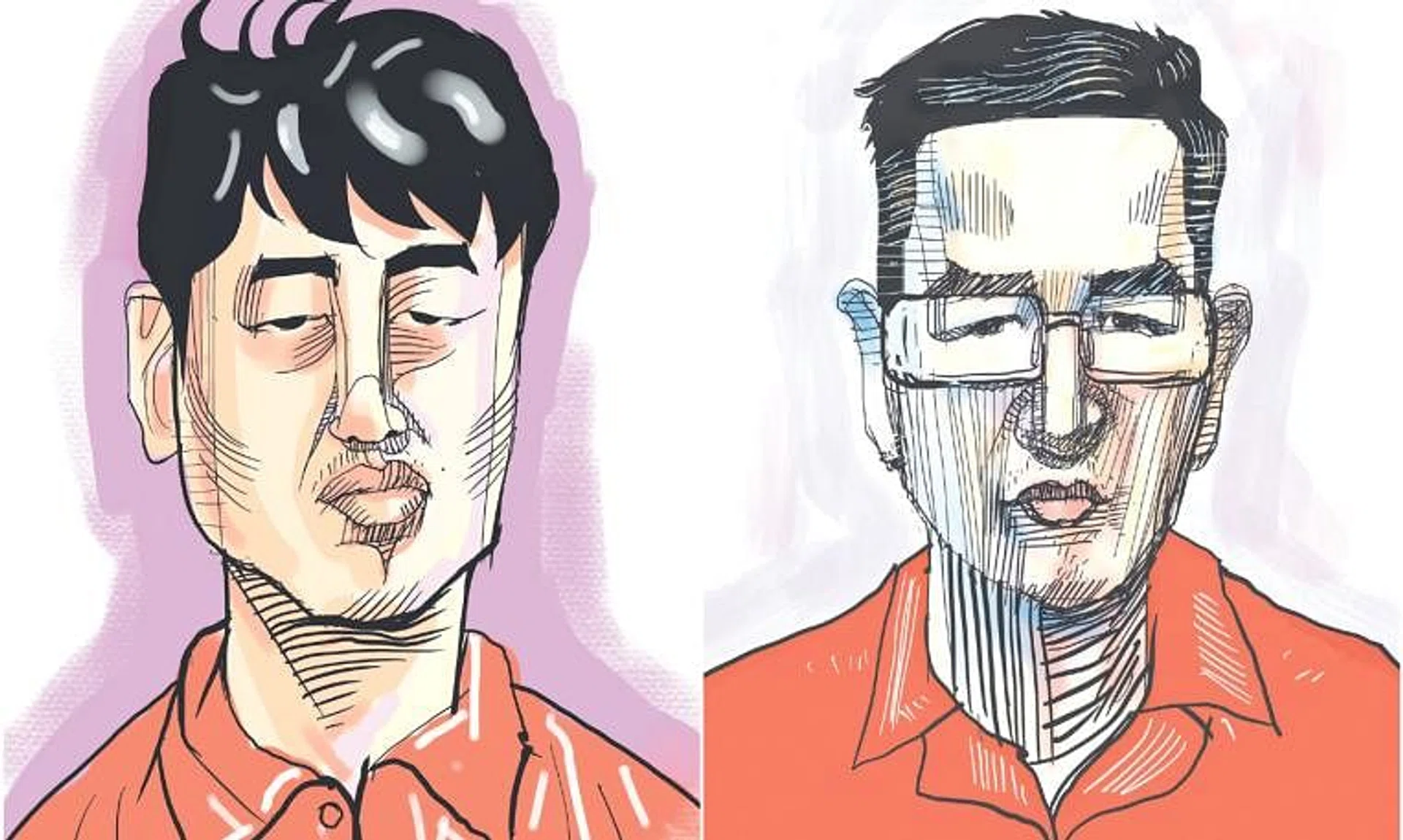 Wang Baosen (left) and Su Baolin are among the 10 foreign nationals charged in the billion-dollar money laundering case.