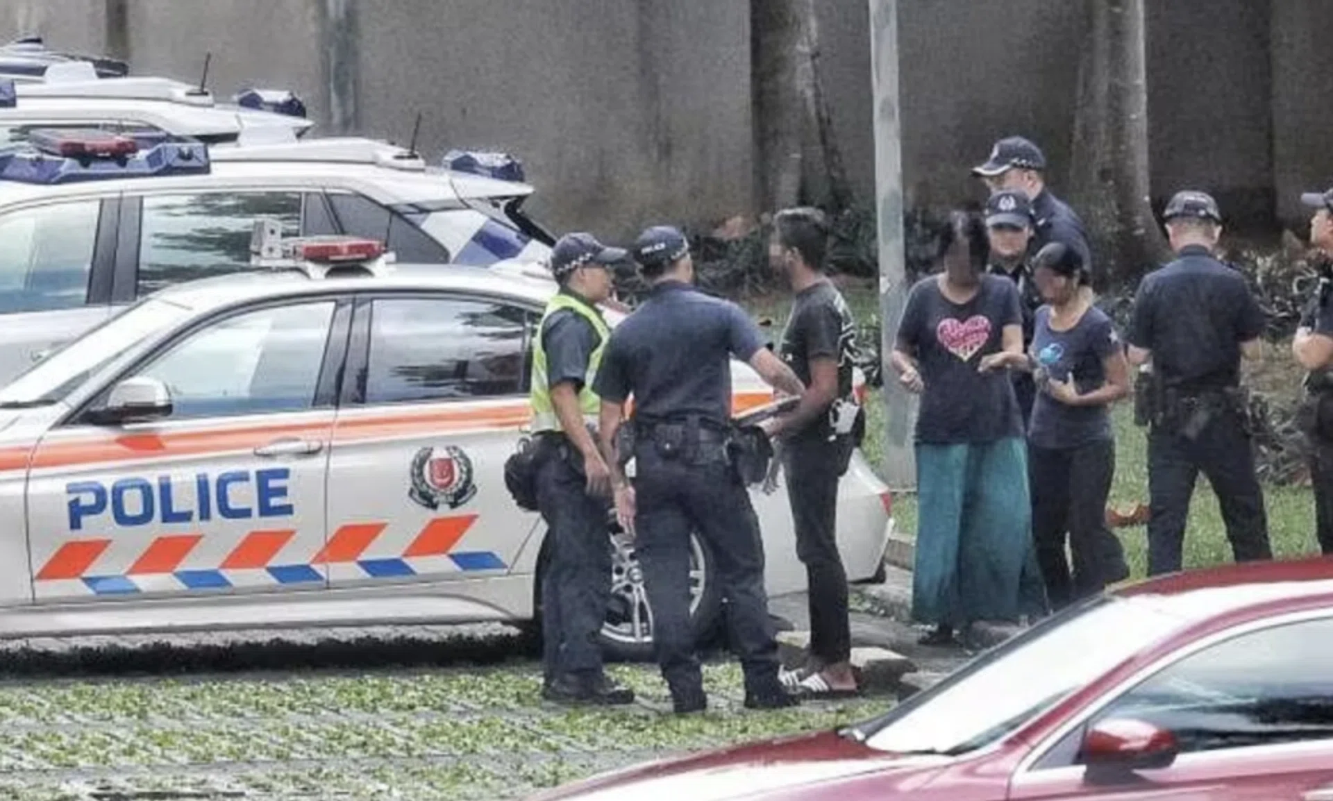 Police officers at the scene.
