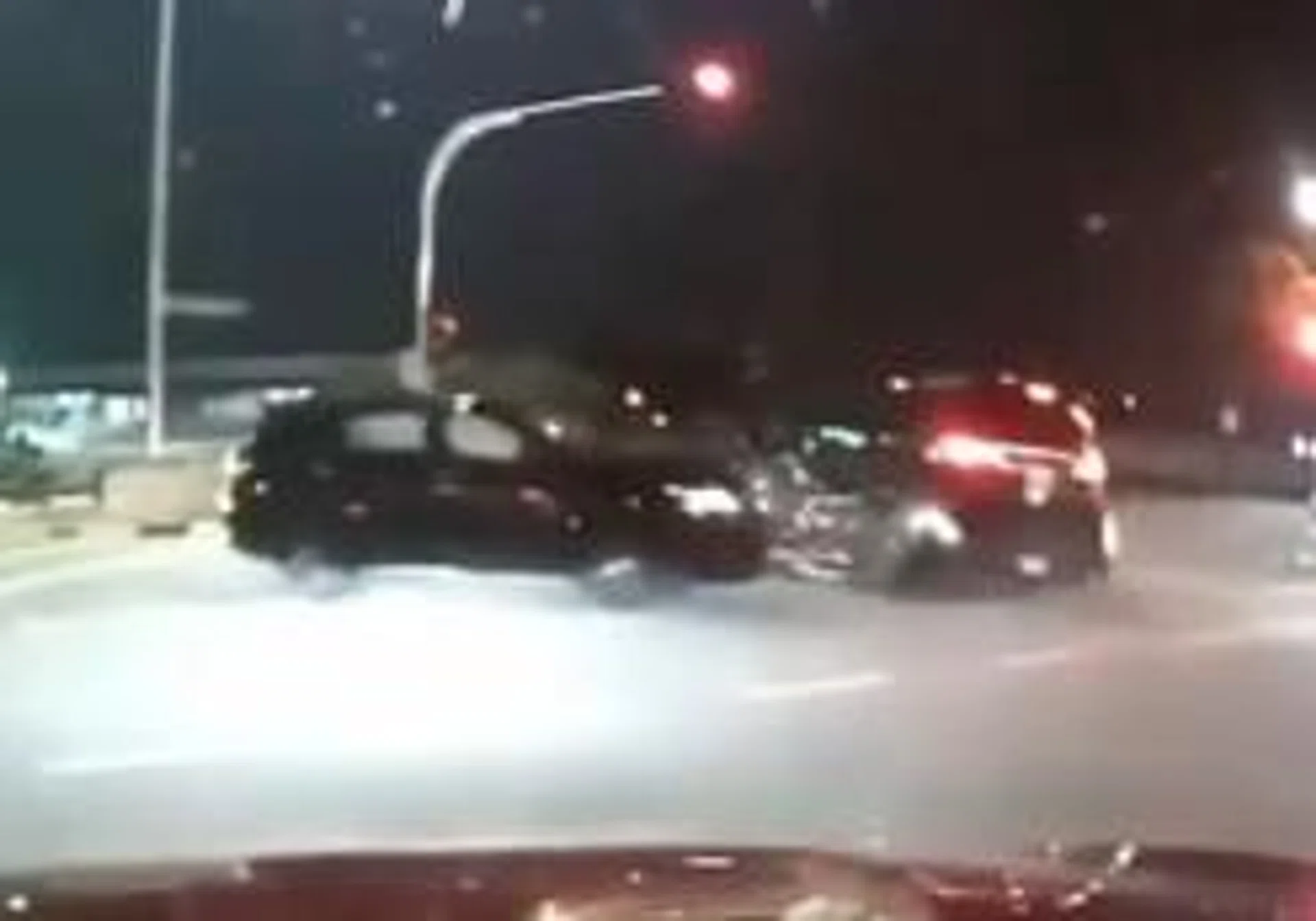 A 40-year-old male car driver and his 45-year-old passenger suffered minor injuries but refused to be taken to hospital. 