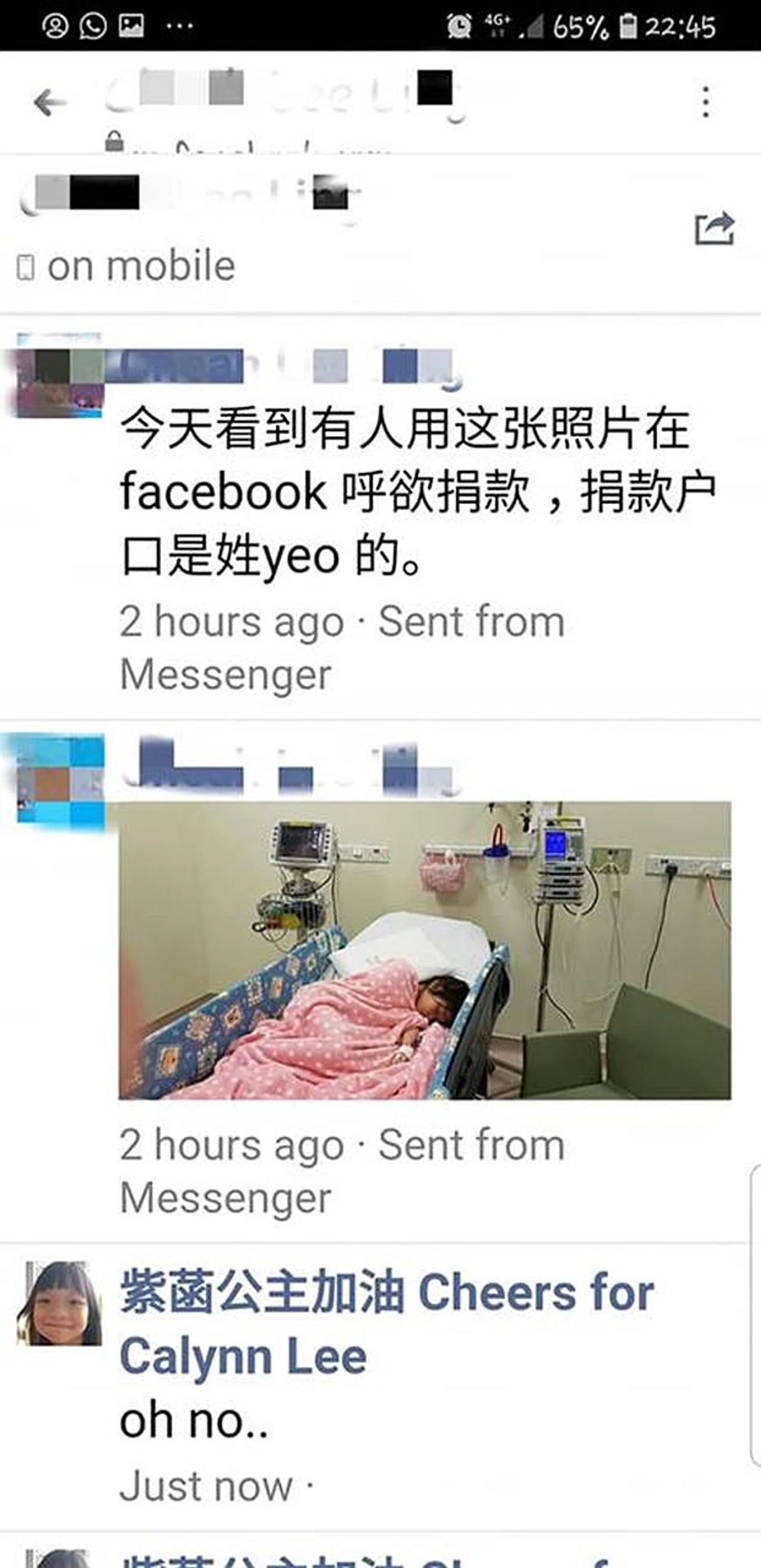 Actor Mark Lee and his wife Ms Catherine Ng said on social media last week that a Facebook post soliciting donations using a photograph of their sick daughter was a scam. 