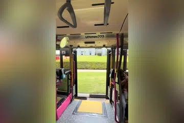 'Alight whenever you want': Bus drives off with back door open