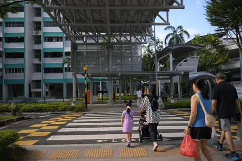 The covered linkway between Block 50 and 12 Marine Terrace pictured on March 8.