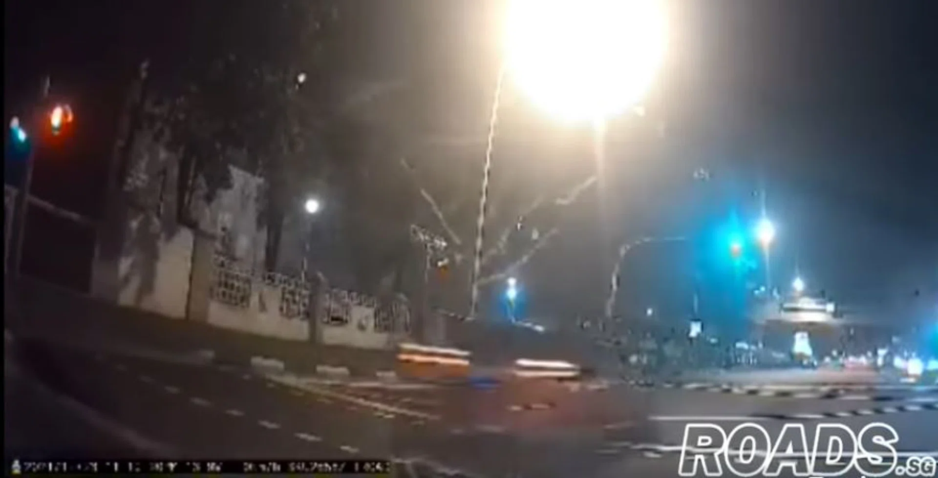 Two cars can be seen speeding in the clip.