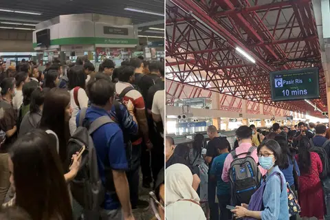 'Only one gantry working': Commuters fume over EWL delays and overcrowded MRT stations