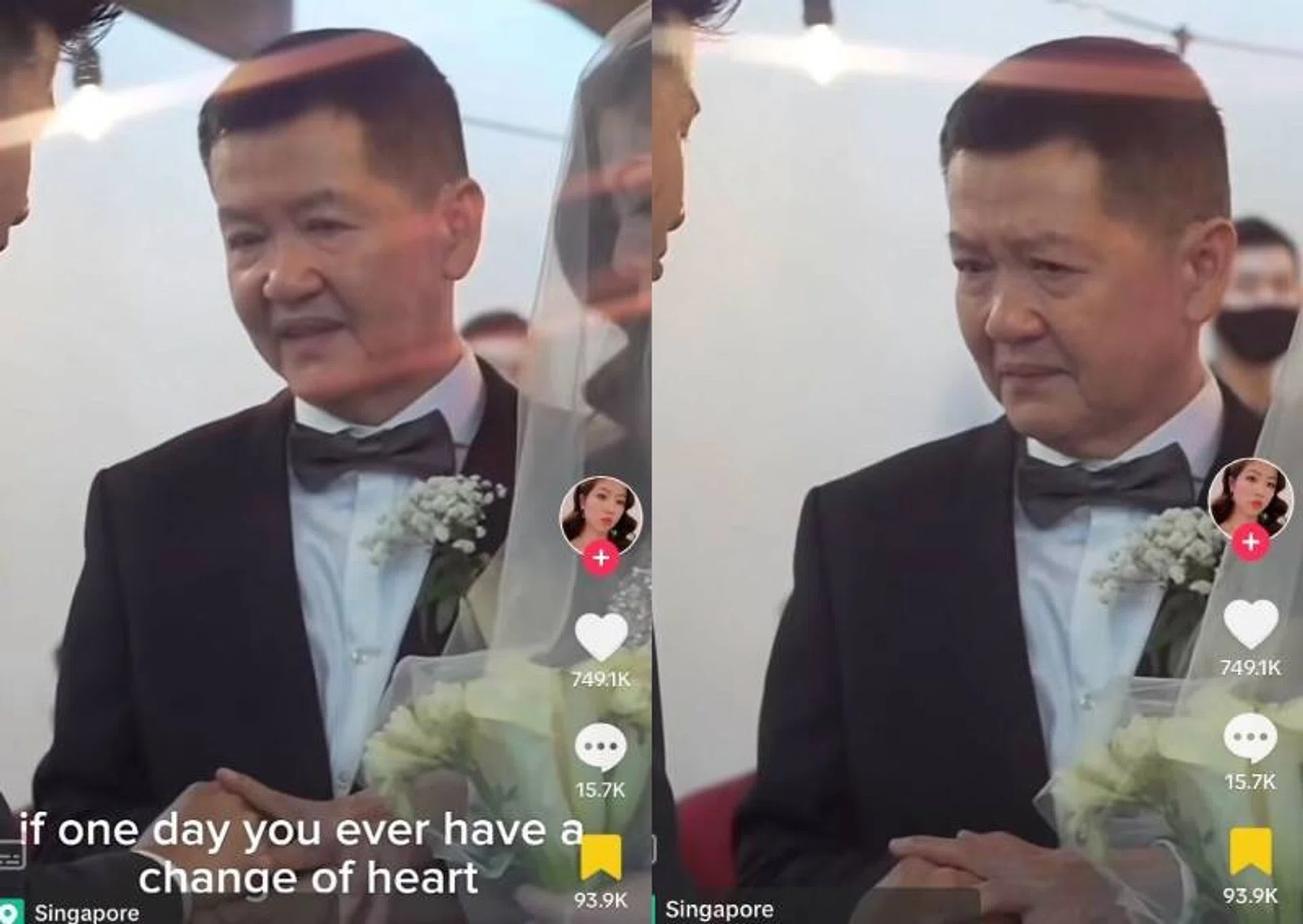'If one day you ever have a change of heart that you don't love my daughter anymore, please don't hurt her,' said the father of the bride, his voice breaking in the viral video.