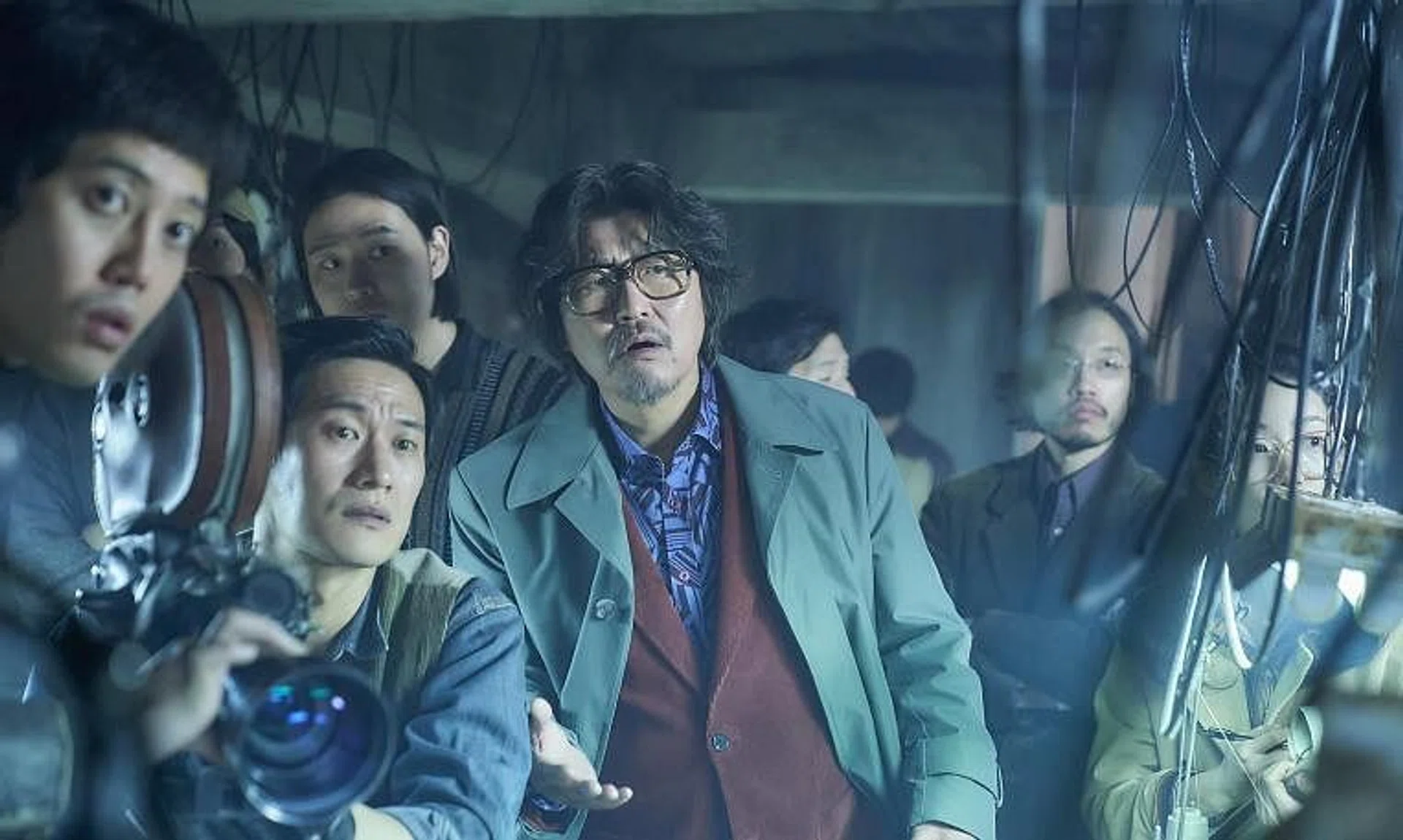 Cobweb is a South Korean send-up of the artistic egos in the movie industry starring Song Kang-ho (centre).