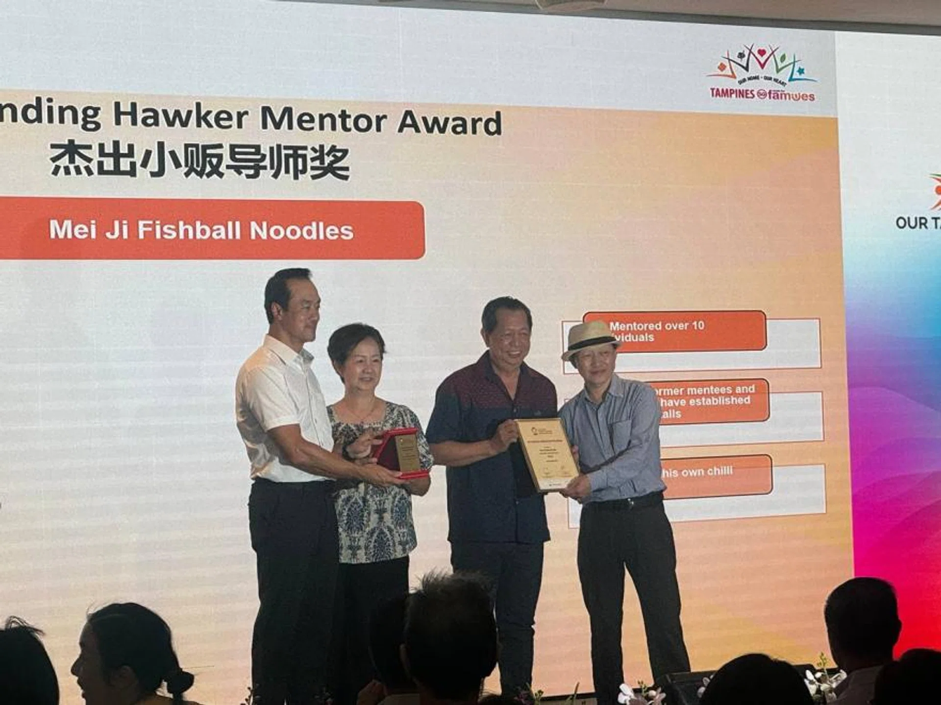 Mr Philip Tan and Mdm Irene Koh were among the nine hawkers recognised for their contributions to Singapore’s food heritage.
